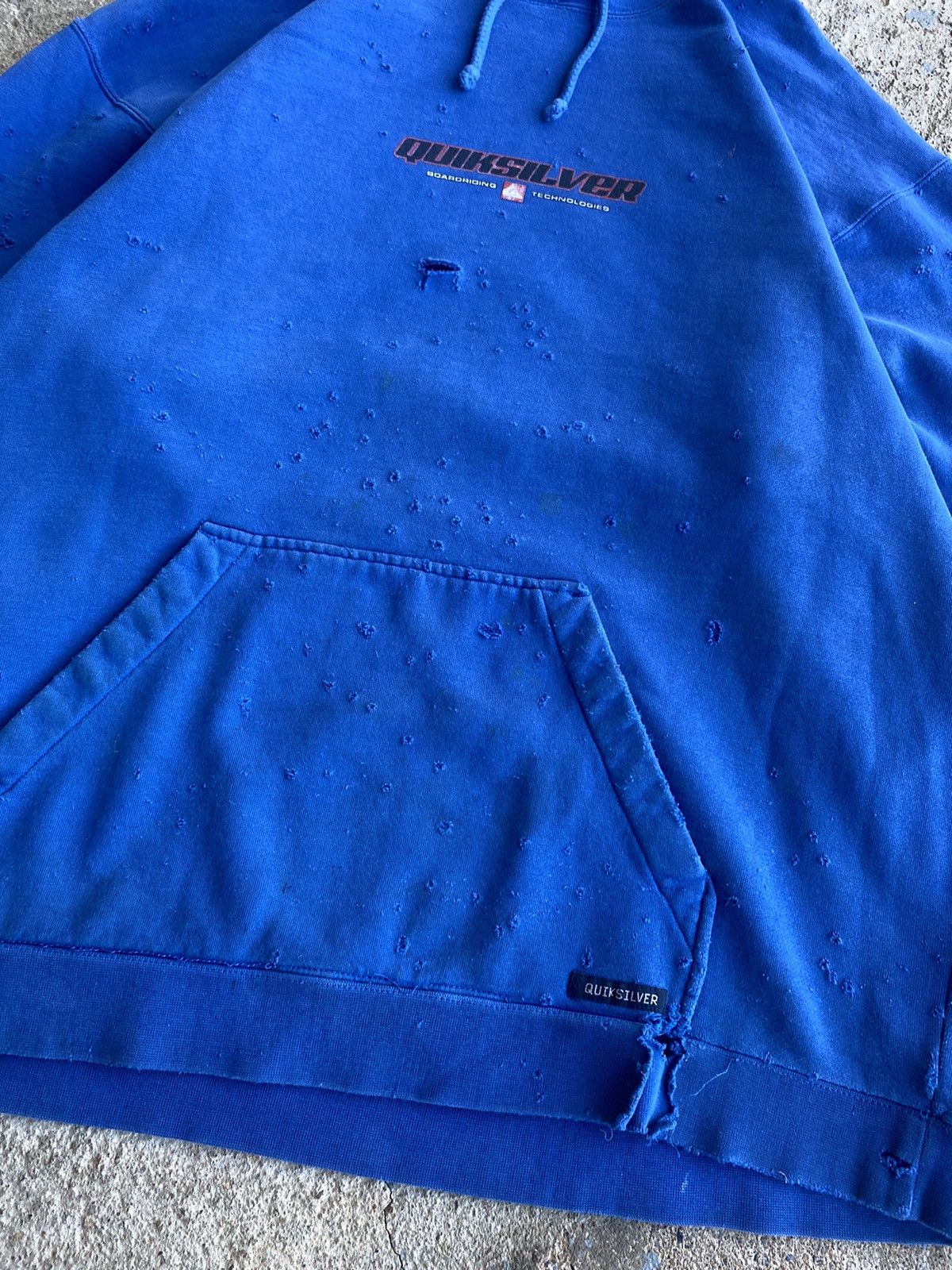 Quiksilver × Vintage Vintage Y2K Quiksilver Unique Distressed Essential Hoodie Size US L / EU 52-54 / 3 - 4 Thumbnail