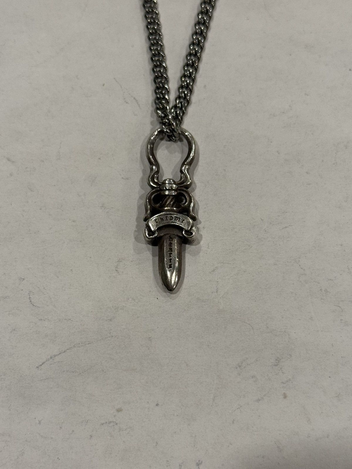 Chrome Hearts Chrome Hearts Dagger Pendant Silver Cuban Chain Necklace 925 Size ONE SIZE - 2 Thumbnail