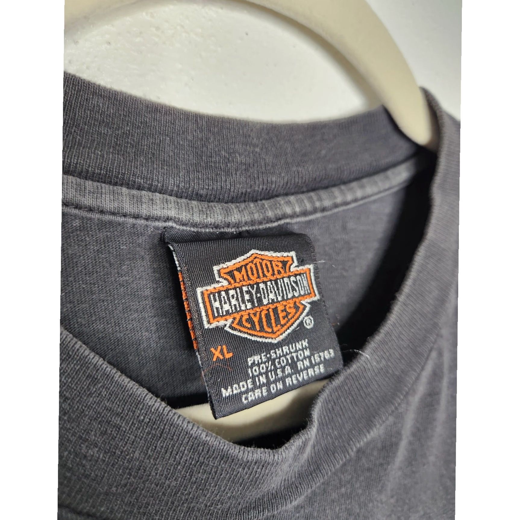 Harley Davidson VINTAGE Harley Davidson Eagle Pocket Black Double Sided Shirt XL Unisex Adults HD Stripe Boss? Size US XL / EU 56 / 4 - 4 Thumbnail