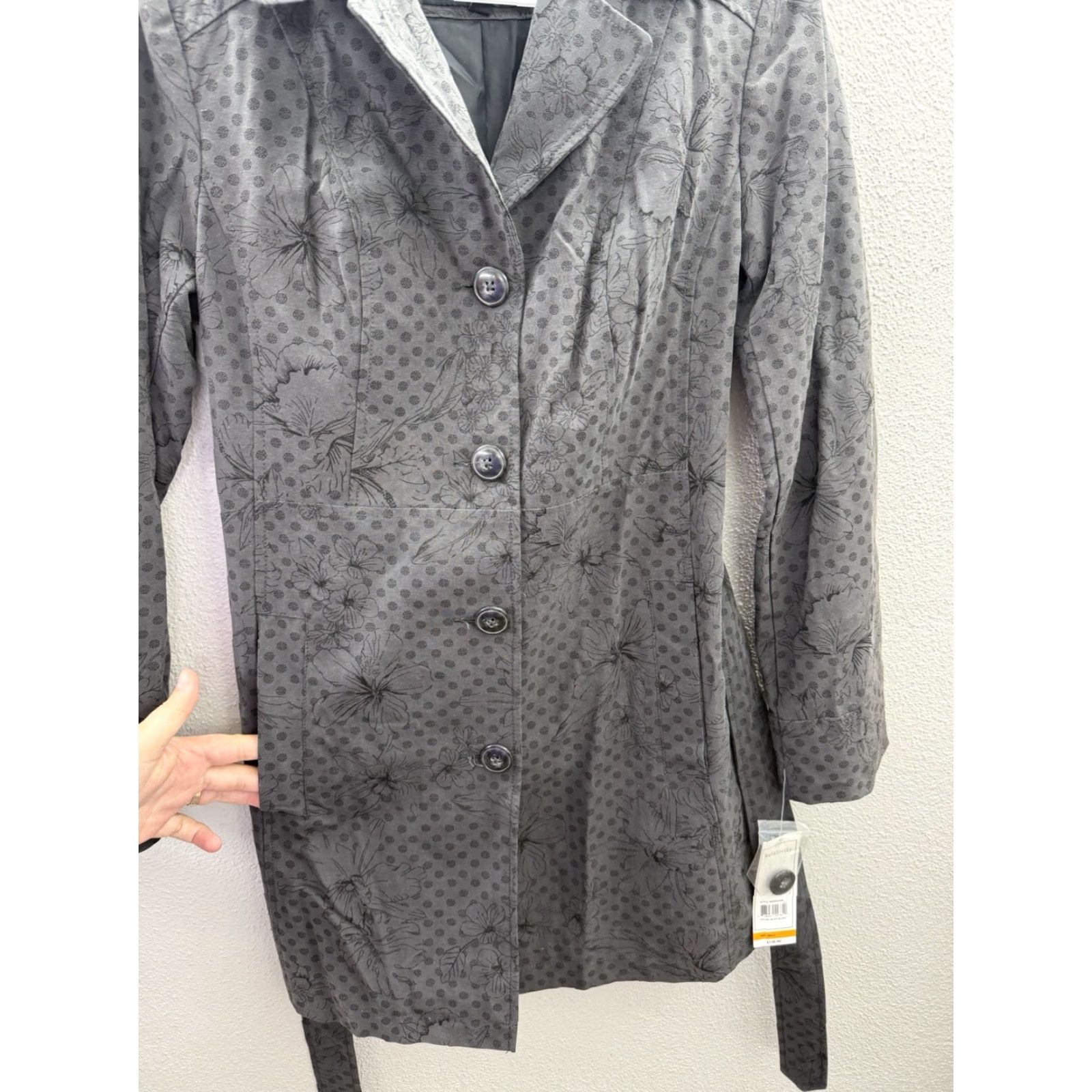 Vintage Relativity Jacket Size Small Black Floral Button Up NWTs Womens Size S / US 4 / IT 40 - 2 Thumbnail