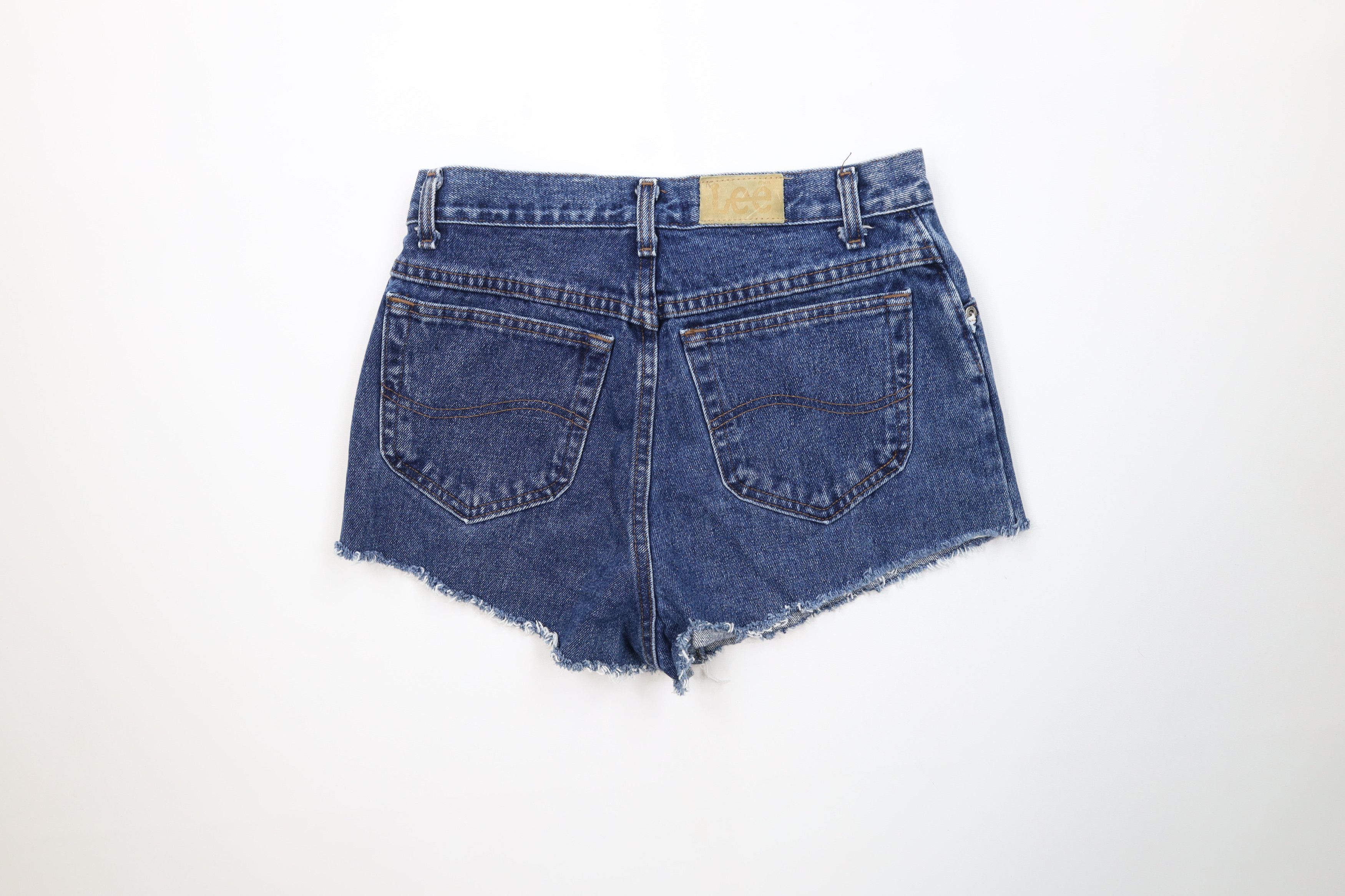 Lee Vintage 90s Lee Off Denim Jean Shorts Jorts Blue Cotton USA Size 34" / US 12 / IT 48 - 10 Thumbnail