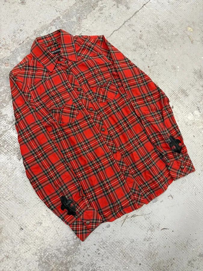 Chrome Hearts Chrome Hearts Flanel Red Checkered Cross Leather Patchs Shirt Size US S / EU 44-46 / 1 - 4 Thumbnail