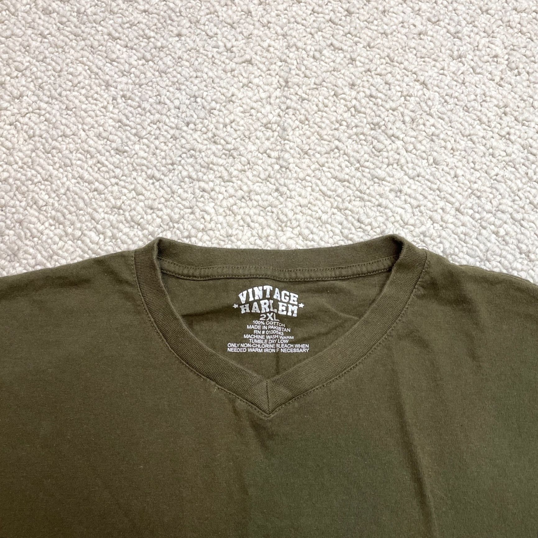 Vintage VINTAGE Harlem Shirt Mens 2XL Green Solid Crew Cotton Short Sleeve Adult Size US XXL / EU 58 / 5 - 2 Thumbnail