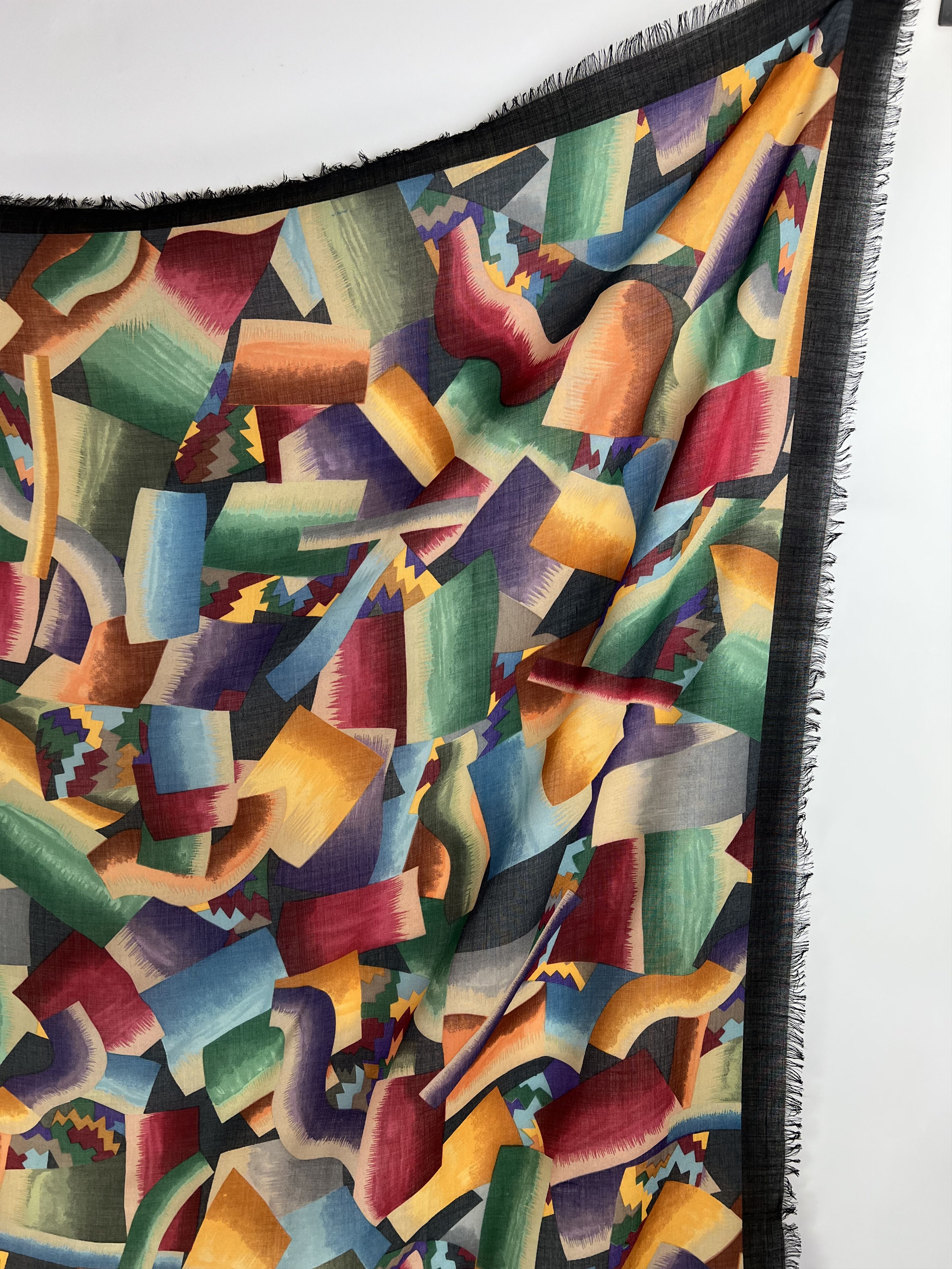 Designer Patrick Frey Paris Wool Silk Tablecloth Square Scarf Size ONE SIZE - 3 Thumbnail