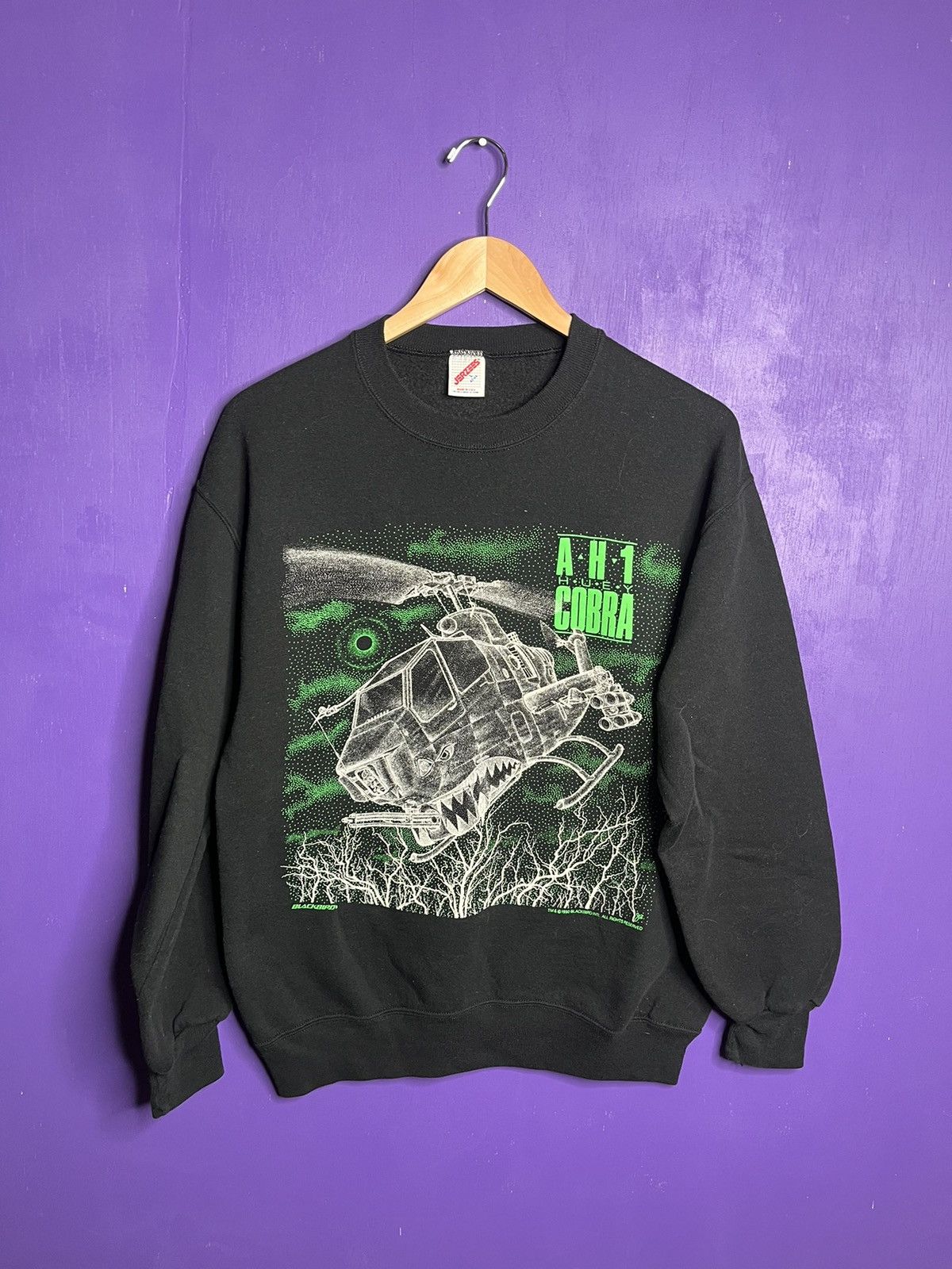 Vintage 1990 AH-1 Cobra helicopter military sweatshirt
