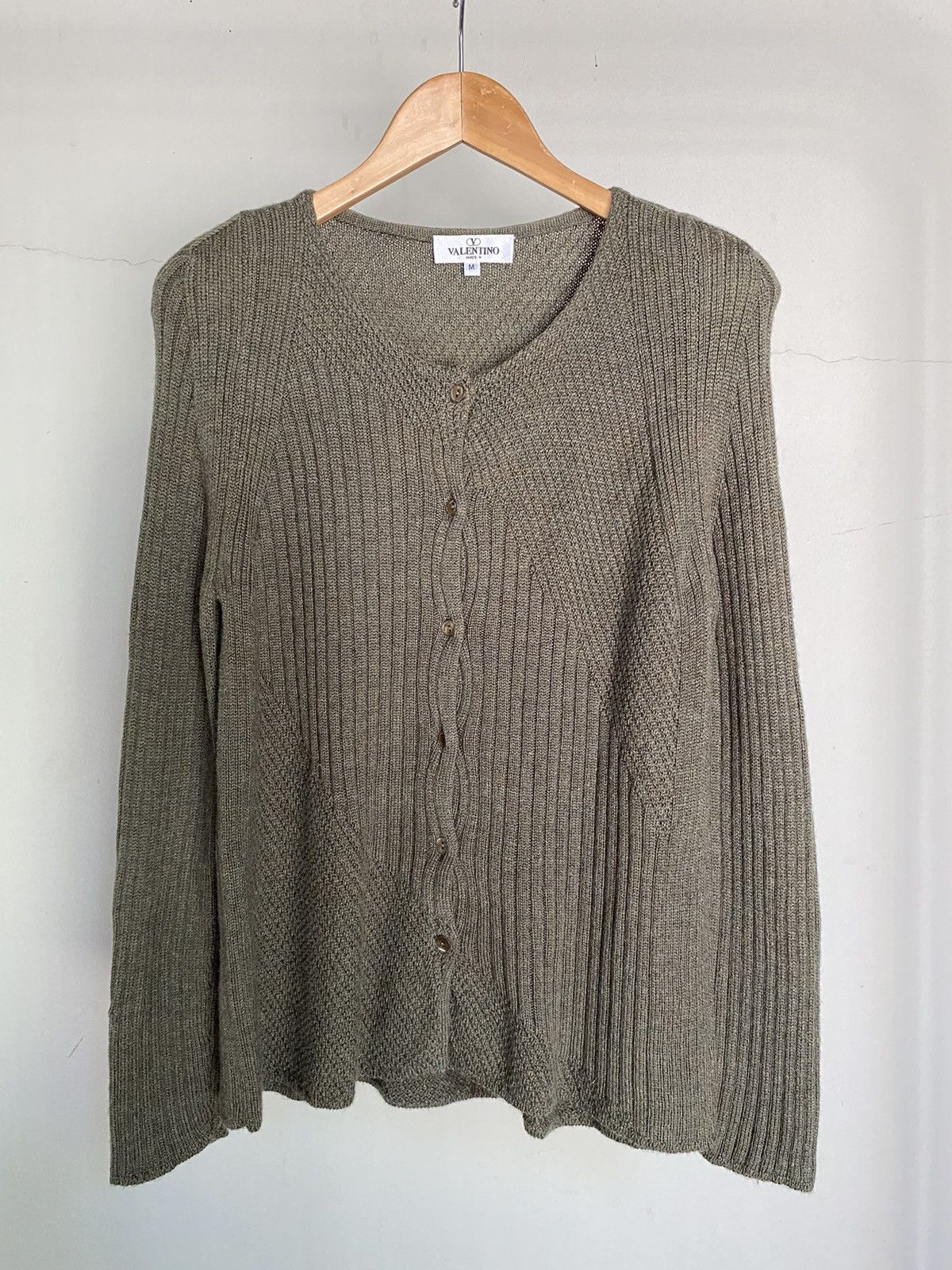 Valentino VALENTINO Olive Knit Cardigan Size ONE SIZE - 10 Thumbnail