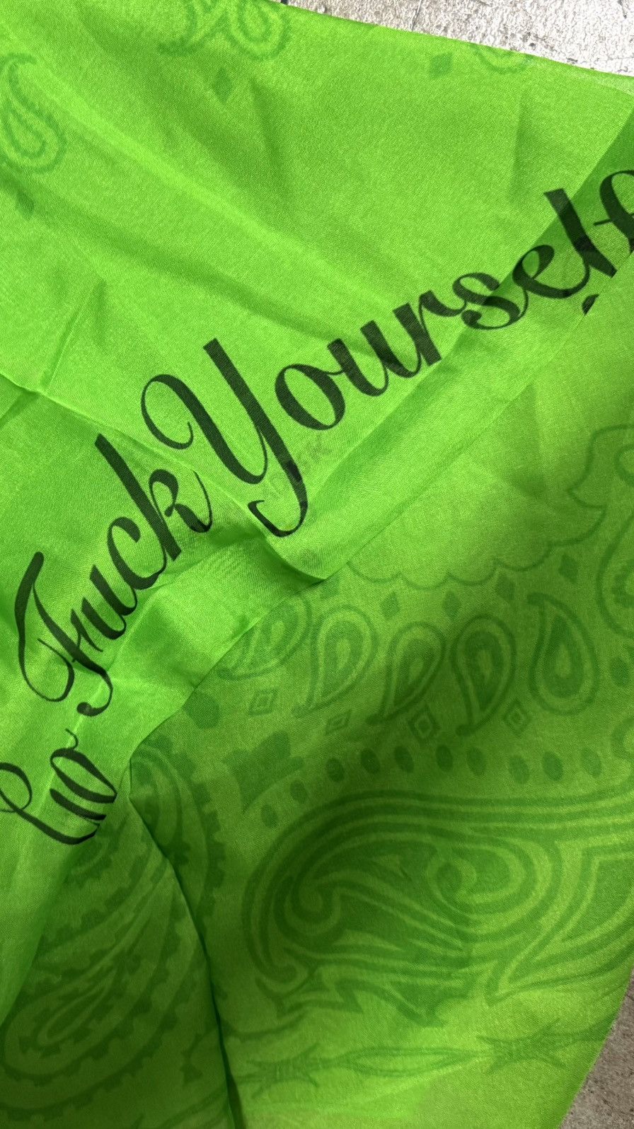 4GSELLER 4GSELLER Neon Green Silk Bandana Size ONE SIZE - 3 Thumbnail