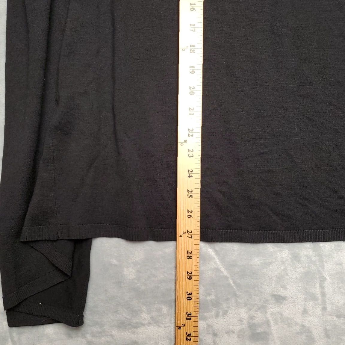 Alfani VINTAGE Alfani Sweater Woman 1X Black 100% Wool Open Front Cardigan Ribbed Minimalist Knit Solid Casual Womens Size XL / US 12-14 / IT 48-50 - 4 Thumbnail