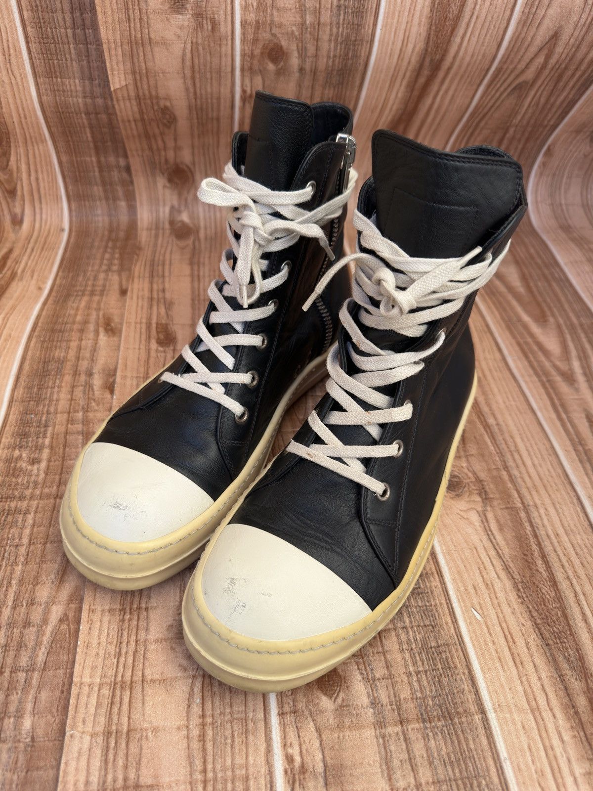 Rick Owens W16 Mainline Rick Owens Black Milk Hightop Sneaks Size US 8 / EU 41 - 1 Thumbnail