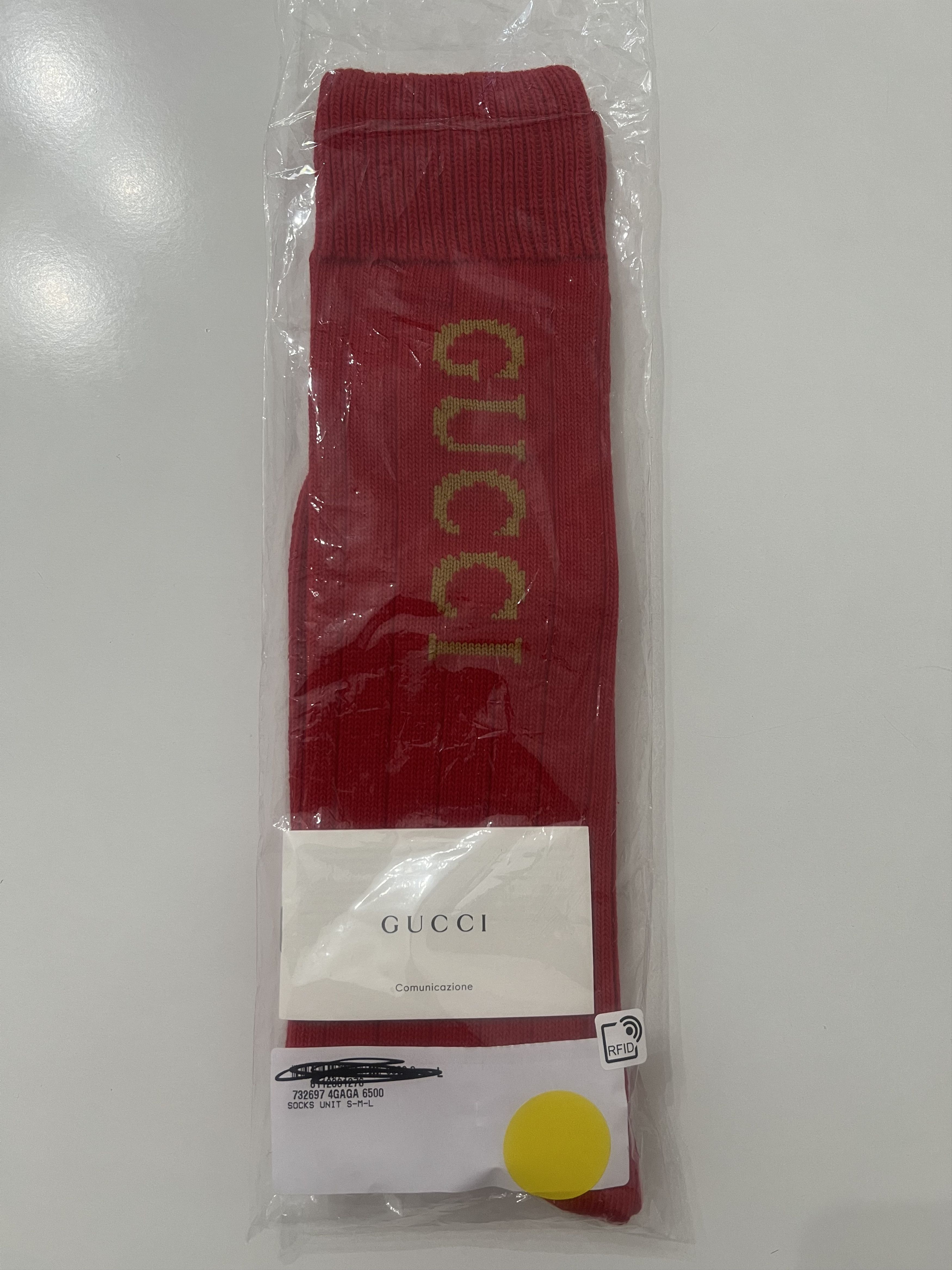 Gucci GUCCI - INTARSIA LOGO PRINT SOCKS, RED, SIZE L Size ONE SIZE - 5 Thumbnail