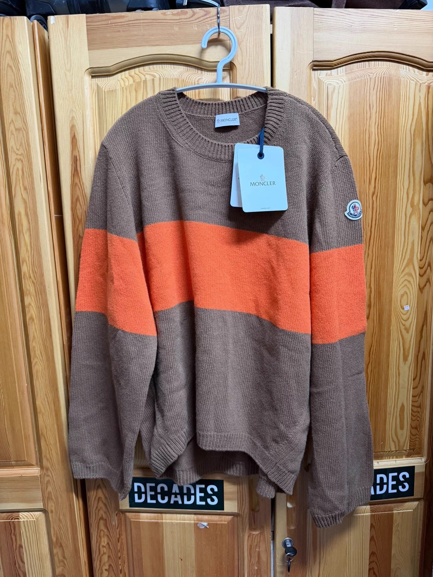Moncler Moncler color stripe logo wool crew long XL NWT Size US XL / EU 56 / 4 - 1 Thumbnail