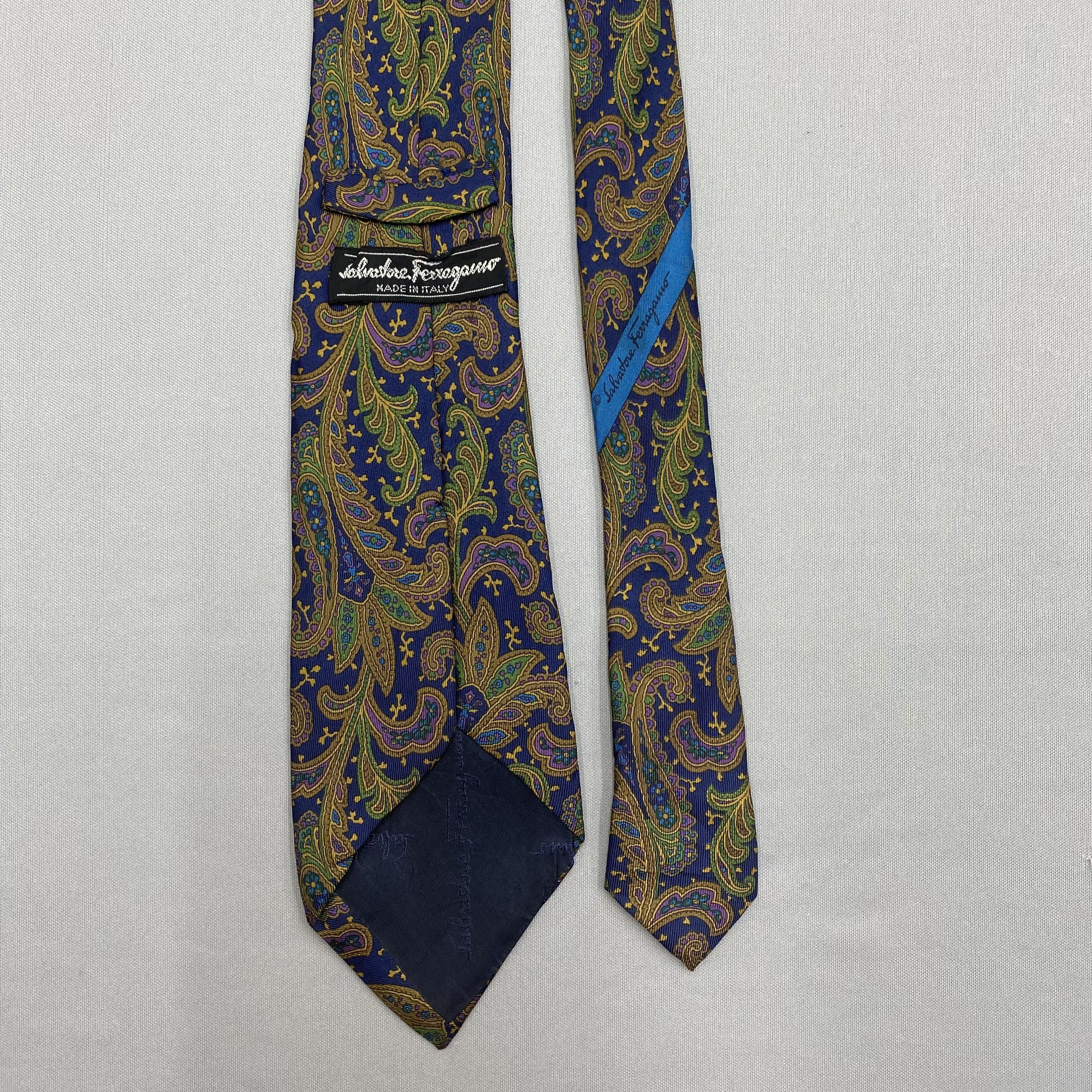 Salvatore Ferragamo Vintage Salvatore Ferragamo SILK Necktie Cravate Pure Silk Size ONE SIZE - 6 Thumbnail