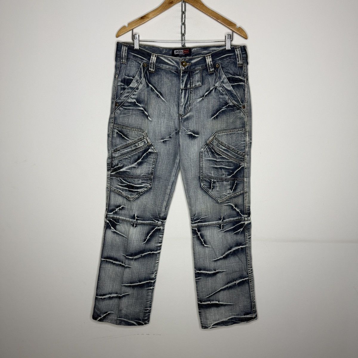 Vintage Vintage Opium Denim Jeans Cyber Y2K Drill Trousers Pants Size US 36 / EU 52 - 1 Thumbnail