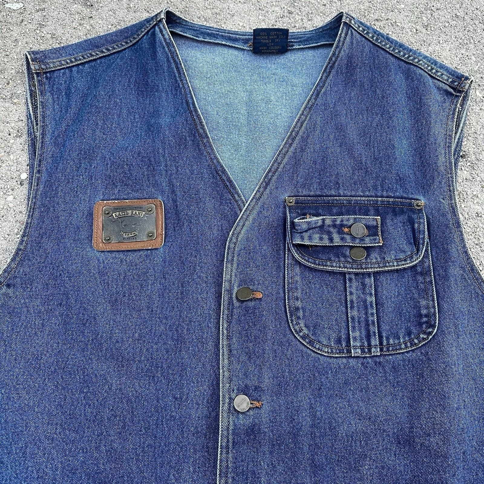 Karl Kani × Vintage Vintage 90s Karl Kani Jeans Utility Cargo Denim Vest Size XL Size US XL / EU 56 / 4 - 2 Thumbnail