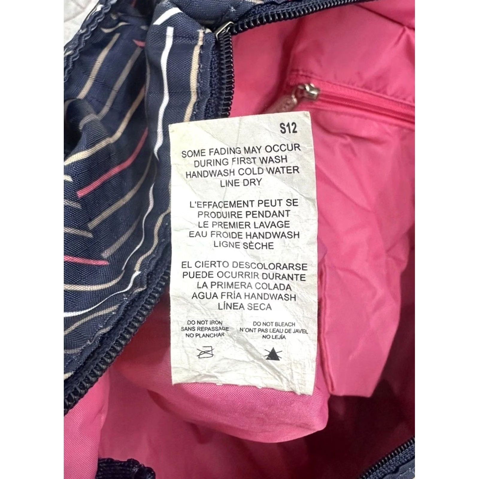 LeSportsac VTG Le Sportsac Large Tote Travel Zip Blue Pink Geometric Size ONE SIZE - 7 Thumbnail