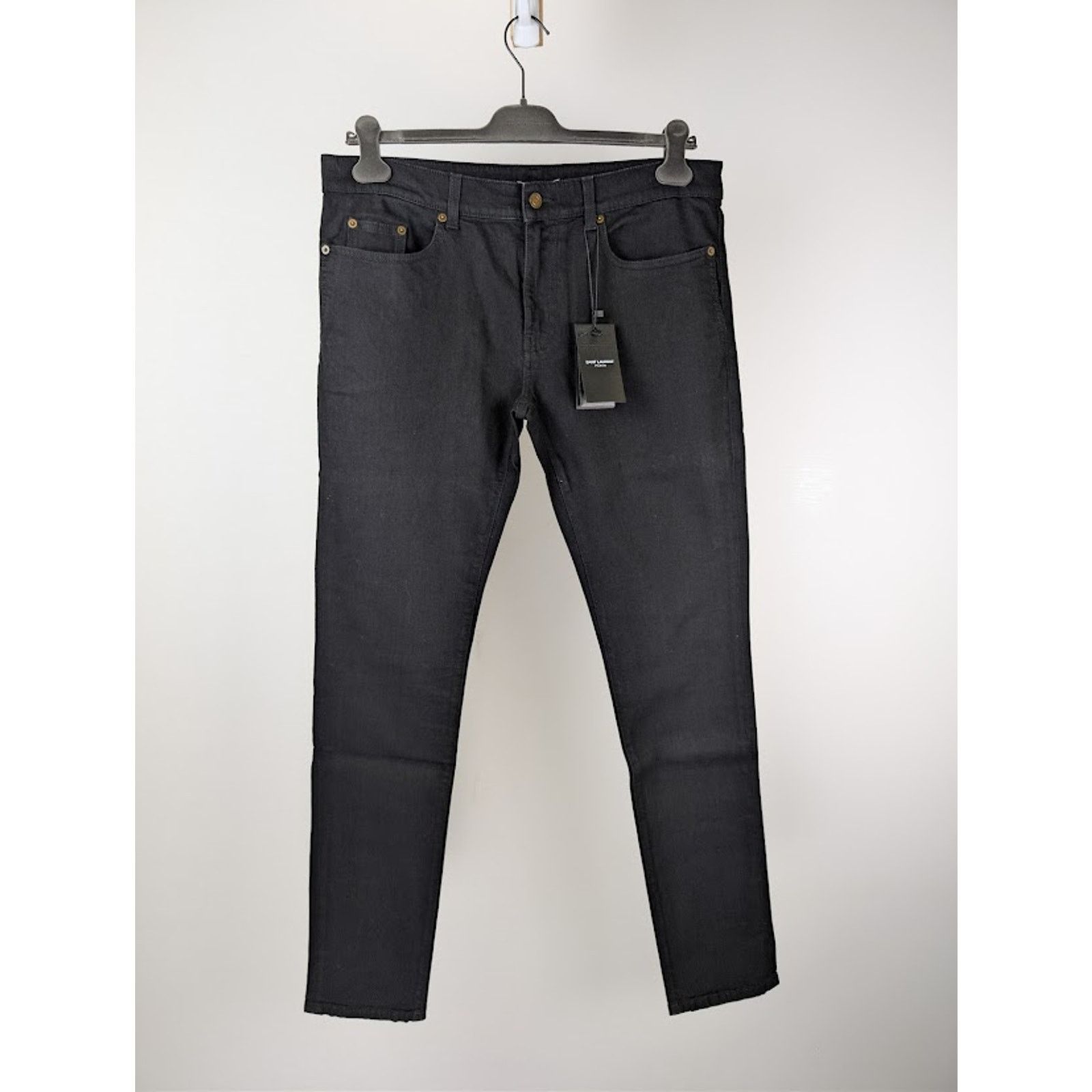 Saint Laurent Paris o1rshd1 Skinny 5 Pockets Low Jean Pants in Black Size US 28 / EU 44 - 1 Thumbnail