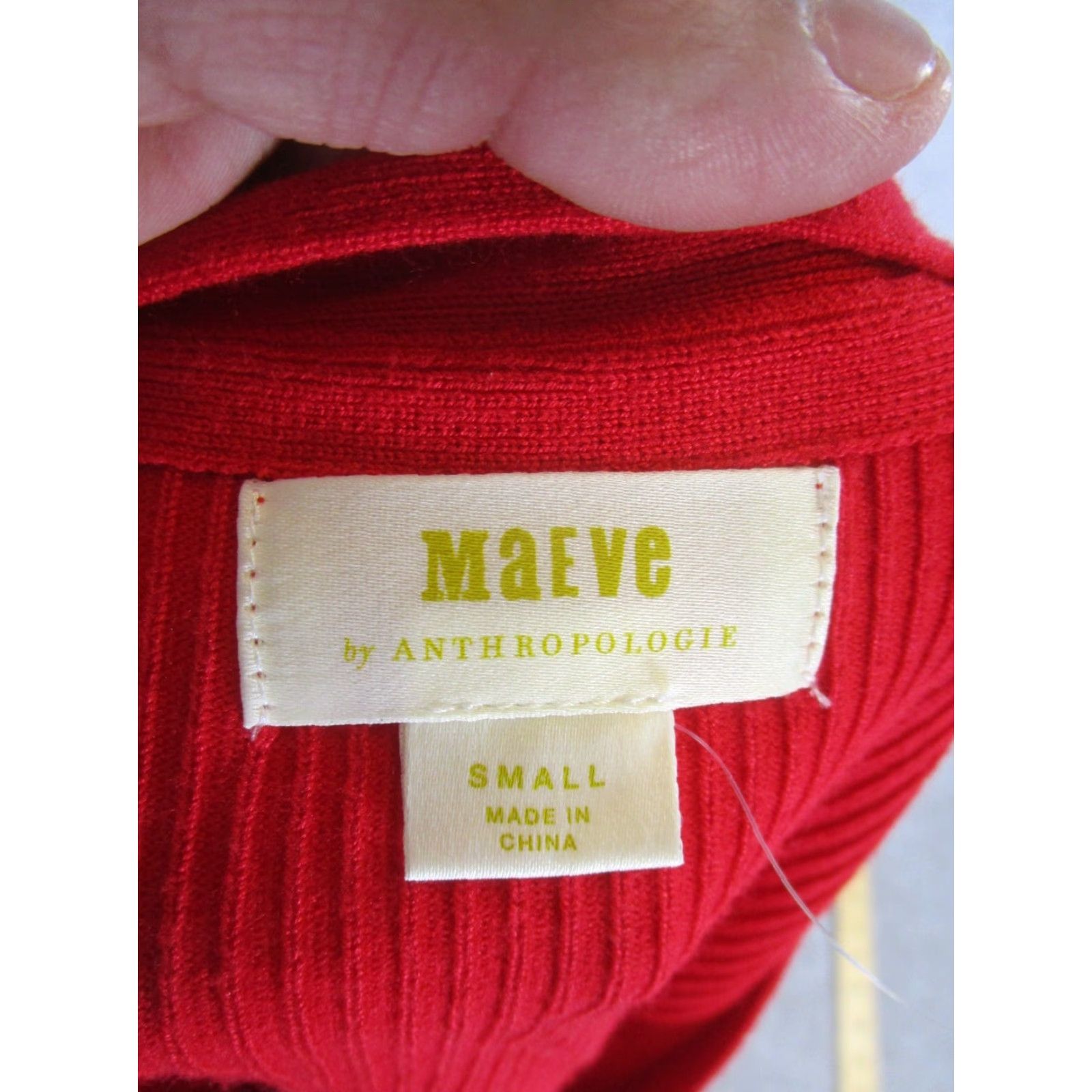 Vintage Maeve Womens Shirt Small Red Ribbed Knit V-Neck Pullover Sweater Size S / US 4 / IT 40 - 6 Thumbnail