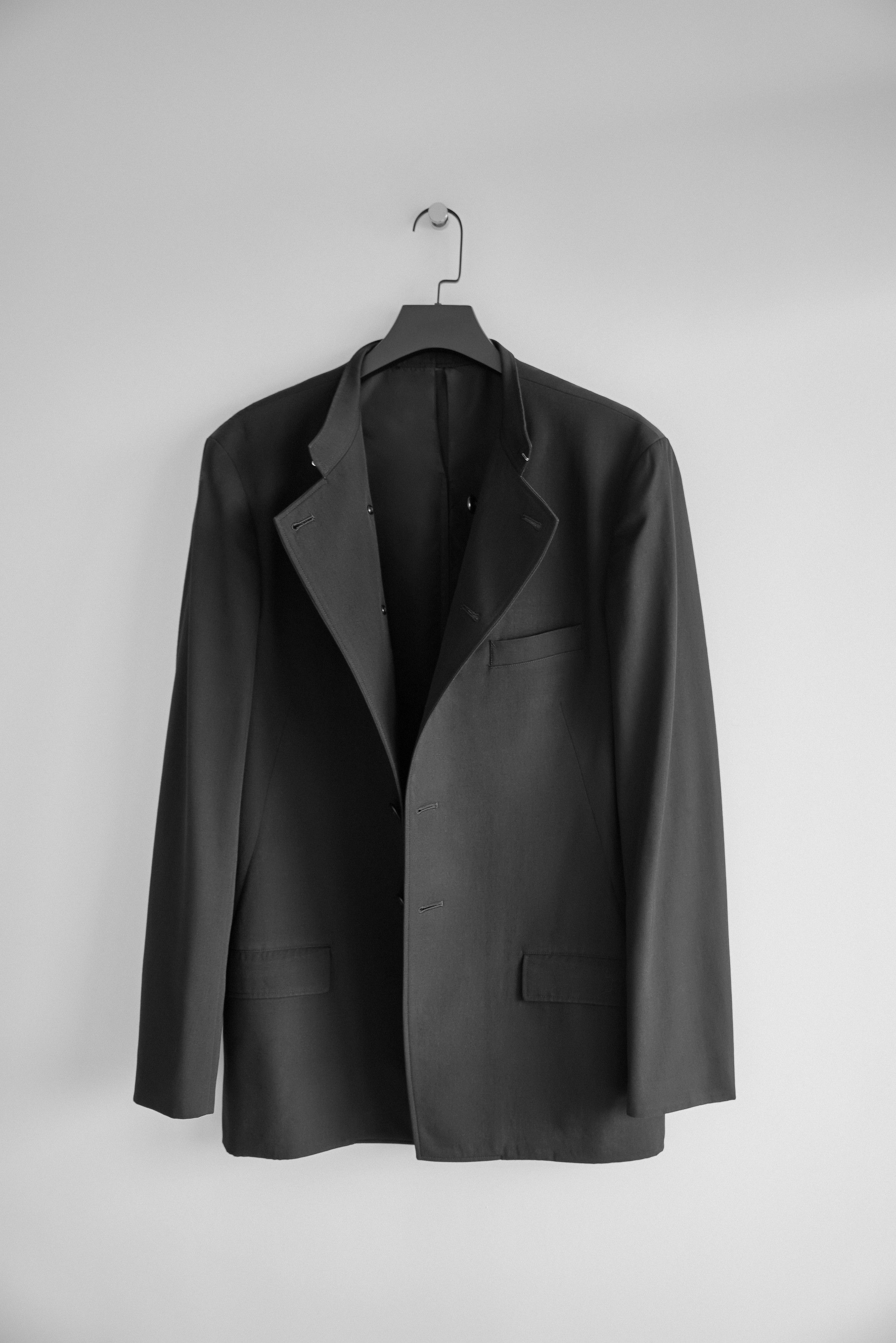 Yohji Yamamoto Yohji Yamamoto Pour Homme - W/Gabardine Stand Collar Jacket Size US M / EU 48-50 / 2 - 4 Thumbnail