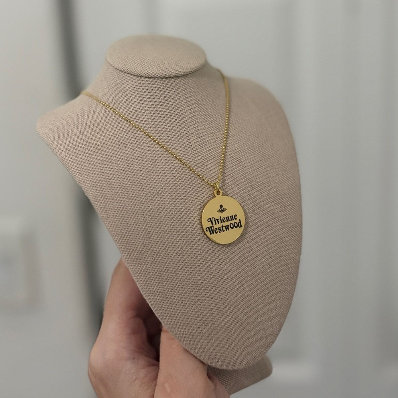 Vivienne Westwood Logo Pendant Necklace 18K gold-plated