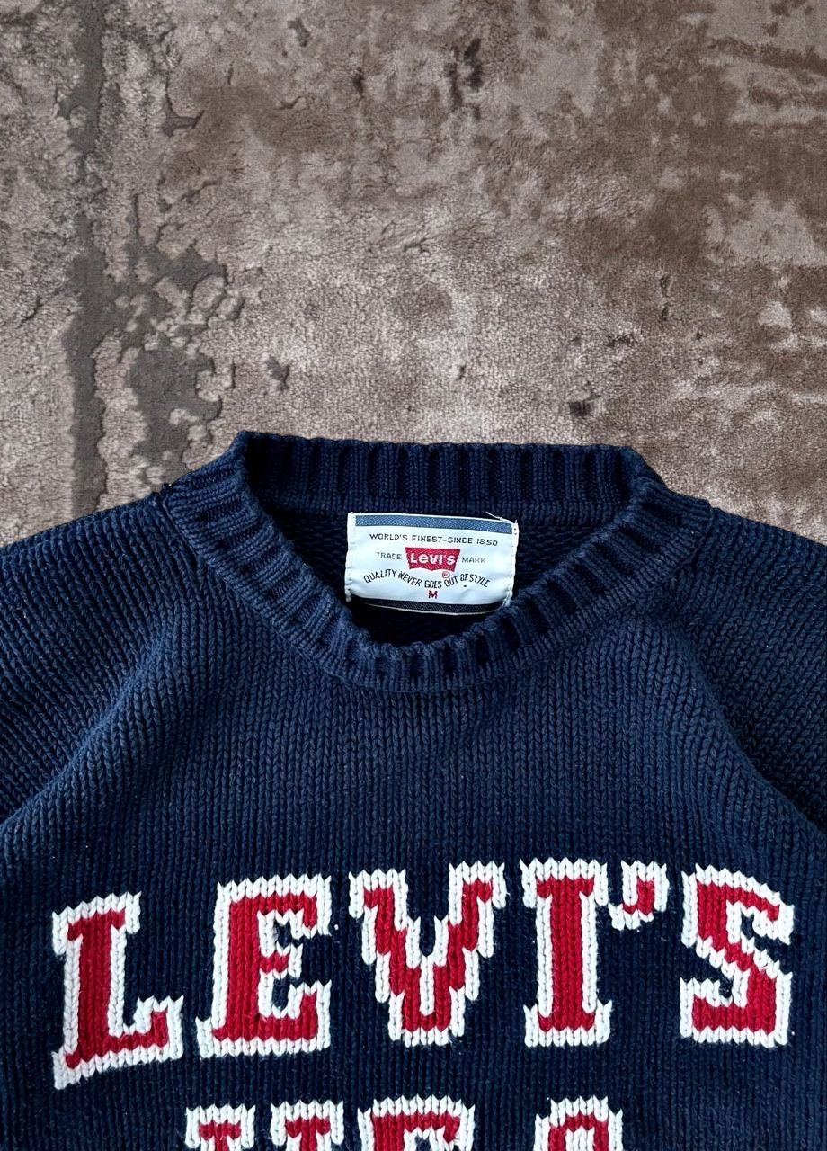 Levi's VTG Levi's USA Big Logo Navy Heavyweight Knit Sweater Size US M / EU 48-50 / 2 - 6 Thumbnail