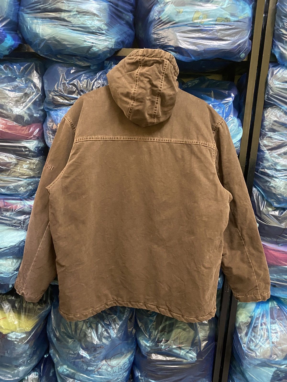 Japanese Brand Vintage Meltin’ Pot Brown Quilted Hooded Work Jacket Size US L / EU 52-54 / 3 - 13 Thumbnail