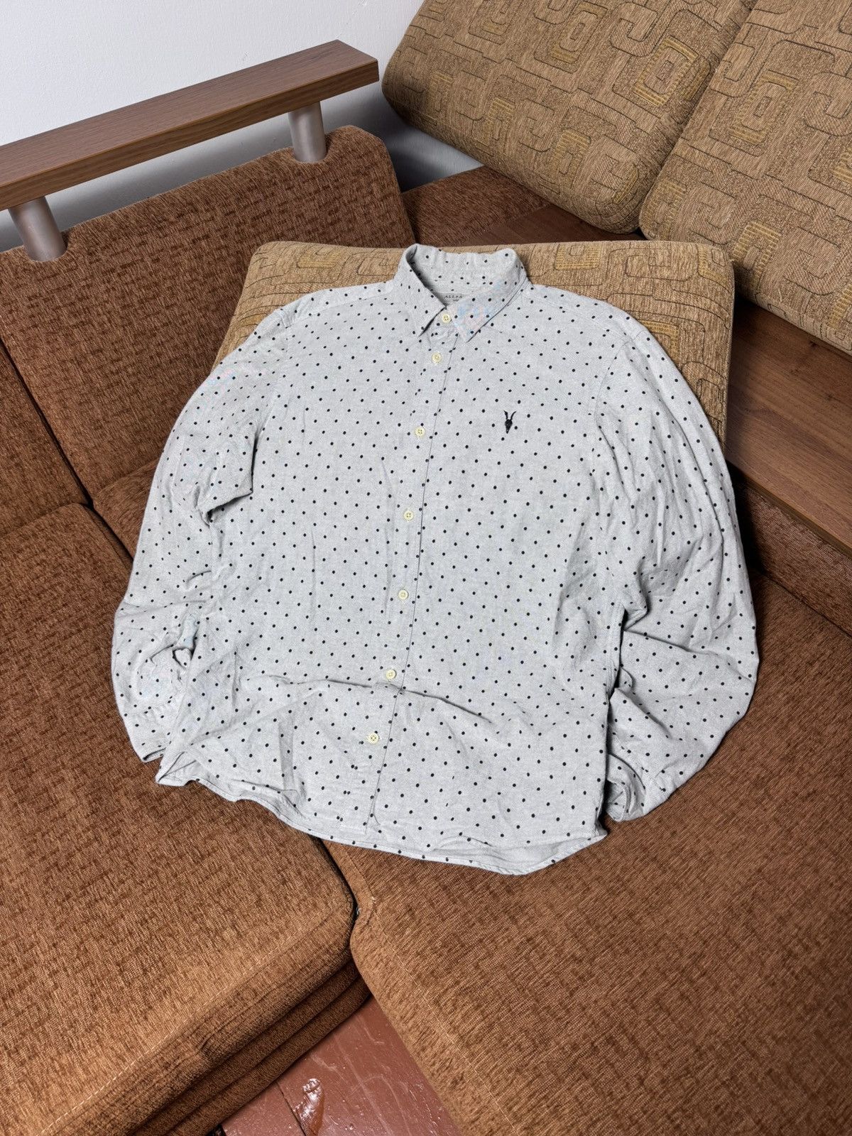 Allsaints ALL SAINTS Long Sleeve Fairfield Polka Dot Spotty Shirt Size US M / EU 48-50 / 2 - 1 Thumbnail