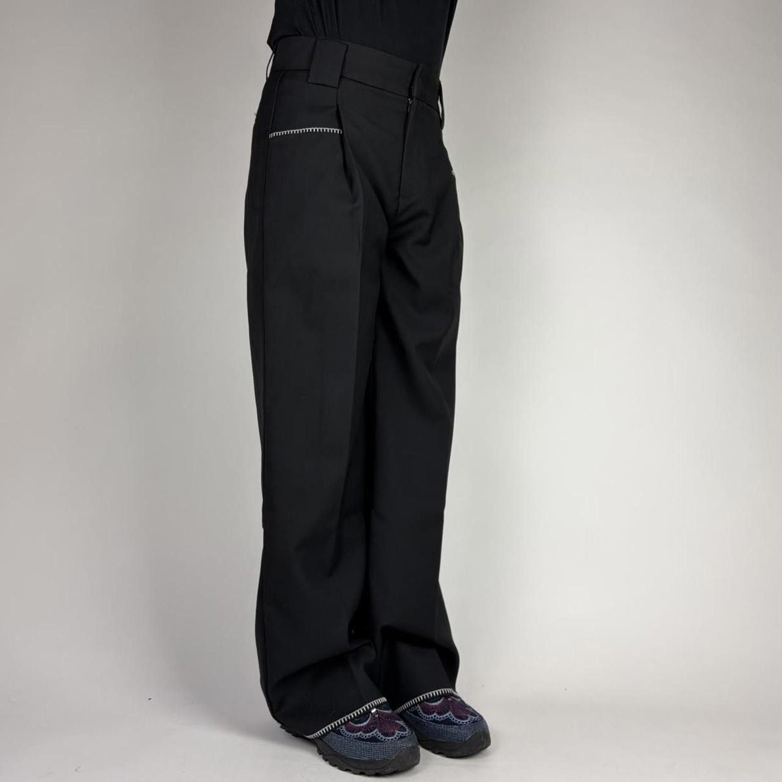 Other Black Wide Leg Pocket Stitch Trousers Size US 33 - 2 Thumbnail