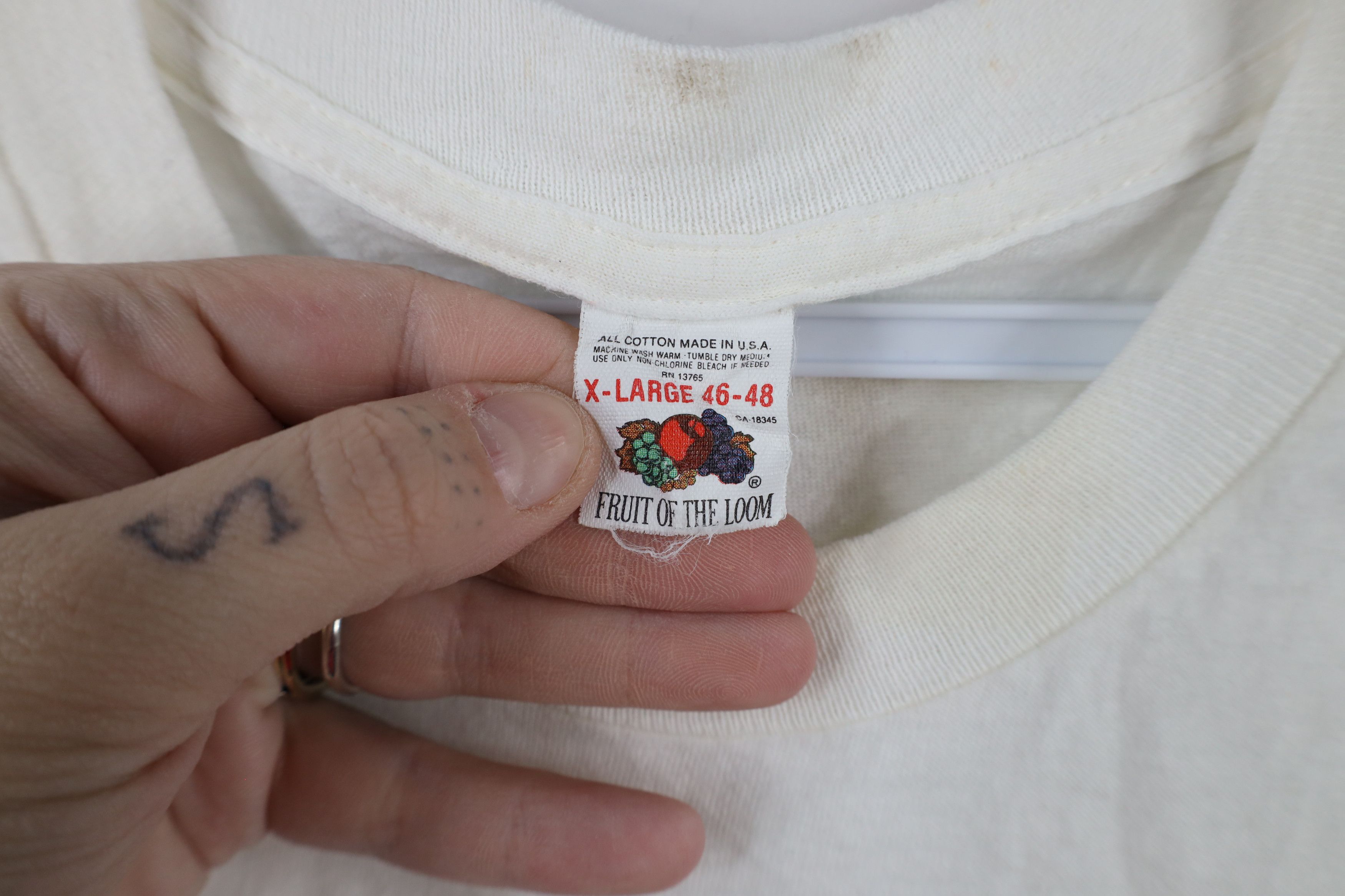 Vintage Vintage 90s Streetwear Cotton Short Sleeve T-Shirt White USA Size US XL / EU 56 / 4 - 6 Thumbnail