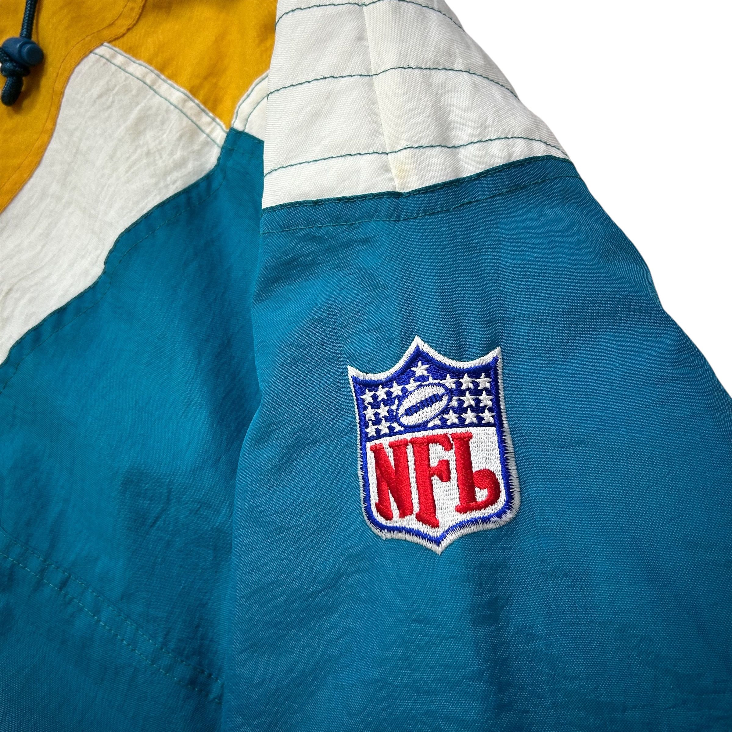 NFL VTG 90s JACKSONVILLE JAGUARS STARTER PUFFER JACKET PULLOVER Size US L / EU 52-54 / 3 - 6 Thumbnail