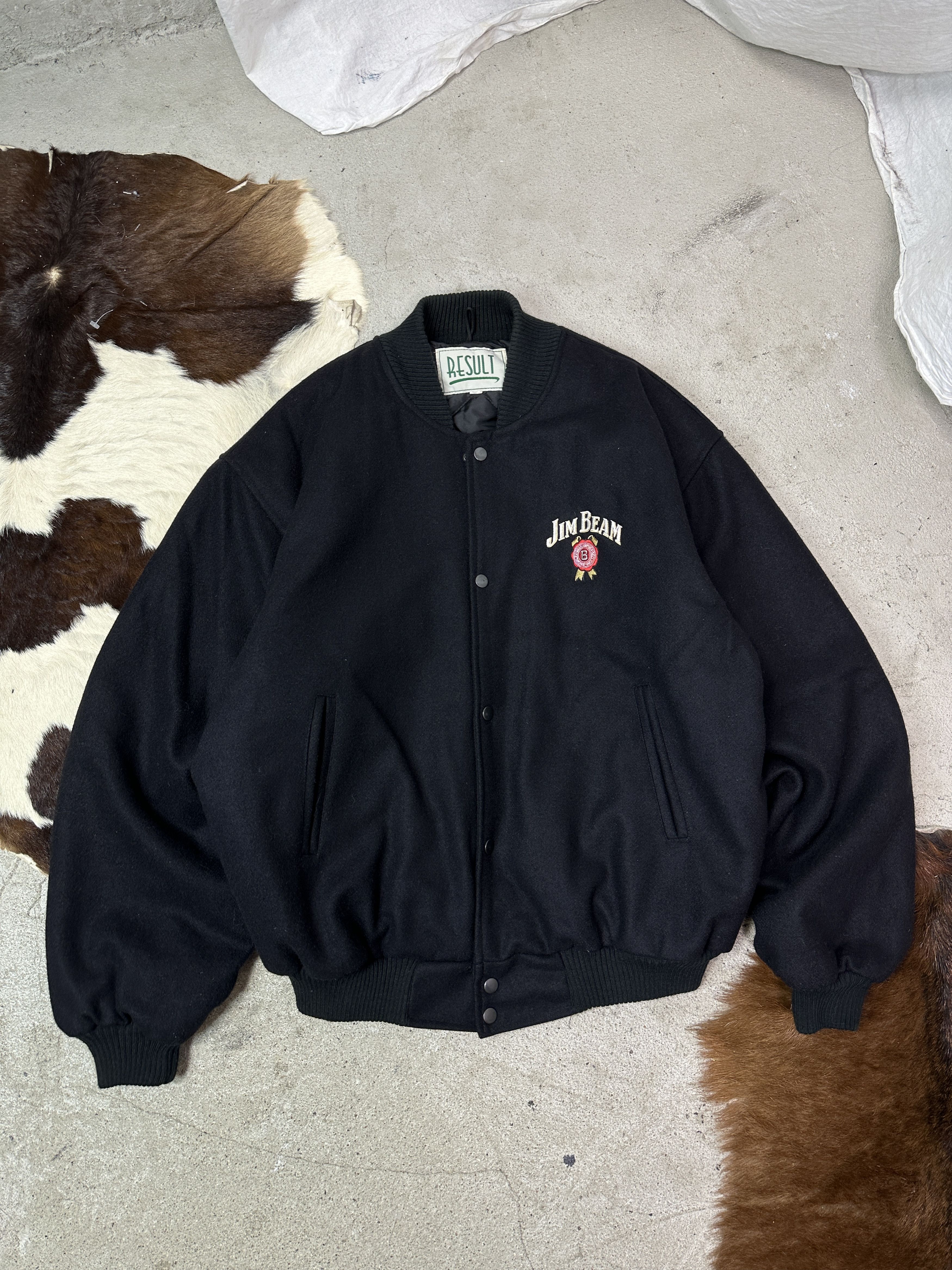 Vintage Vintage Old School Streetwear Jim Beam Bomber Jacket 90s Size US XL / EU 56 / 4 - 2 Thumbnail