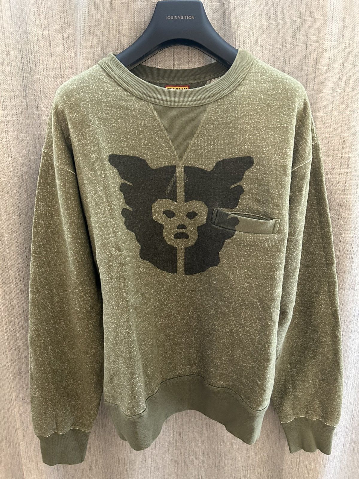 Human Made Human Made Olive Green Slub Knit Sweatshirt Size US XL / EU 56 / 4 - 1 Thumbnail