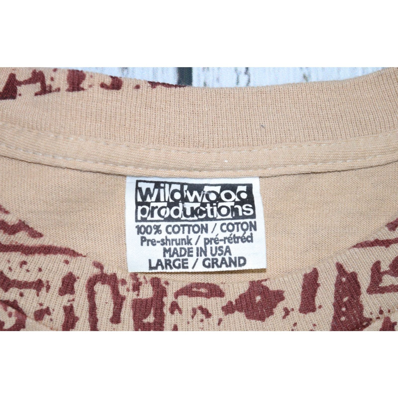 Gloverall VINTAGE 90s WILDWOOD PRODUCTIONS Egyptian Hieroglyphics All Over Print Cotton T-Shirt L Unisex Adults Size US L / EU 52-54 / 3 - 5 Thumbnail