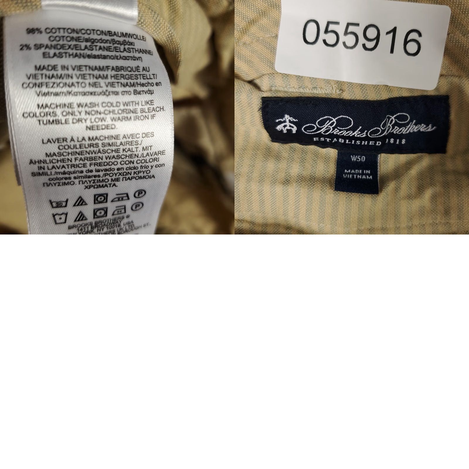 Brooks Brothers VINTAGE Brooks Brothers Chino Shorts Mens Size 50 Regular Flat Front Beige Casual Classic Size US 34 / EU 50 - 8 Thumbnail