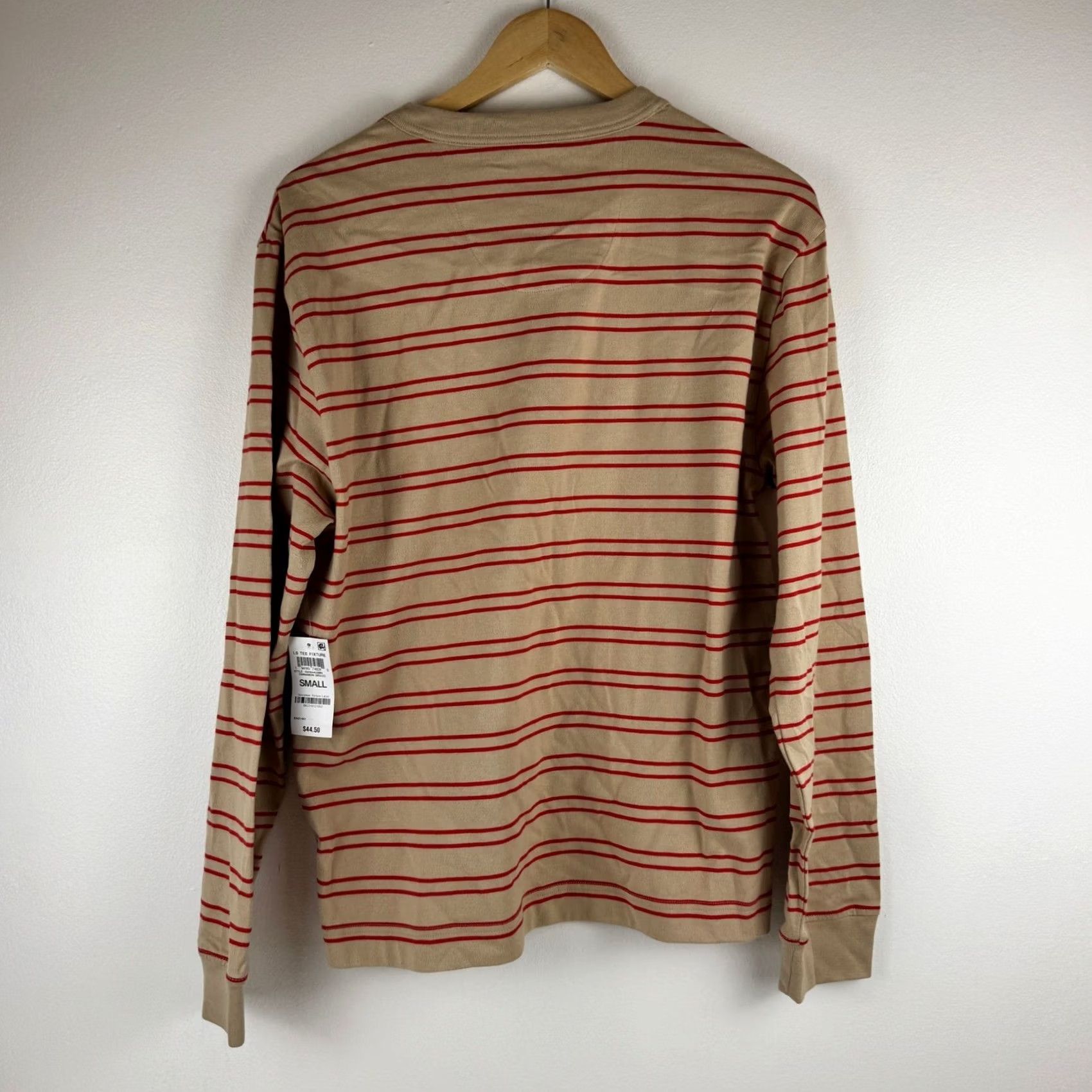 Vintage Mode of One Mens Long Sleeve Striped T-Shirt Cinnamon Brulee Small NEW Size US S / EU 44-46 / 1 - 2 Thumbnail