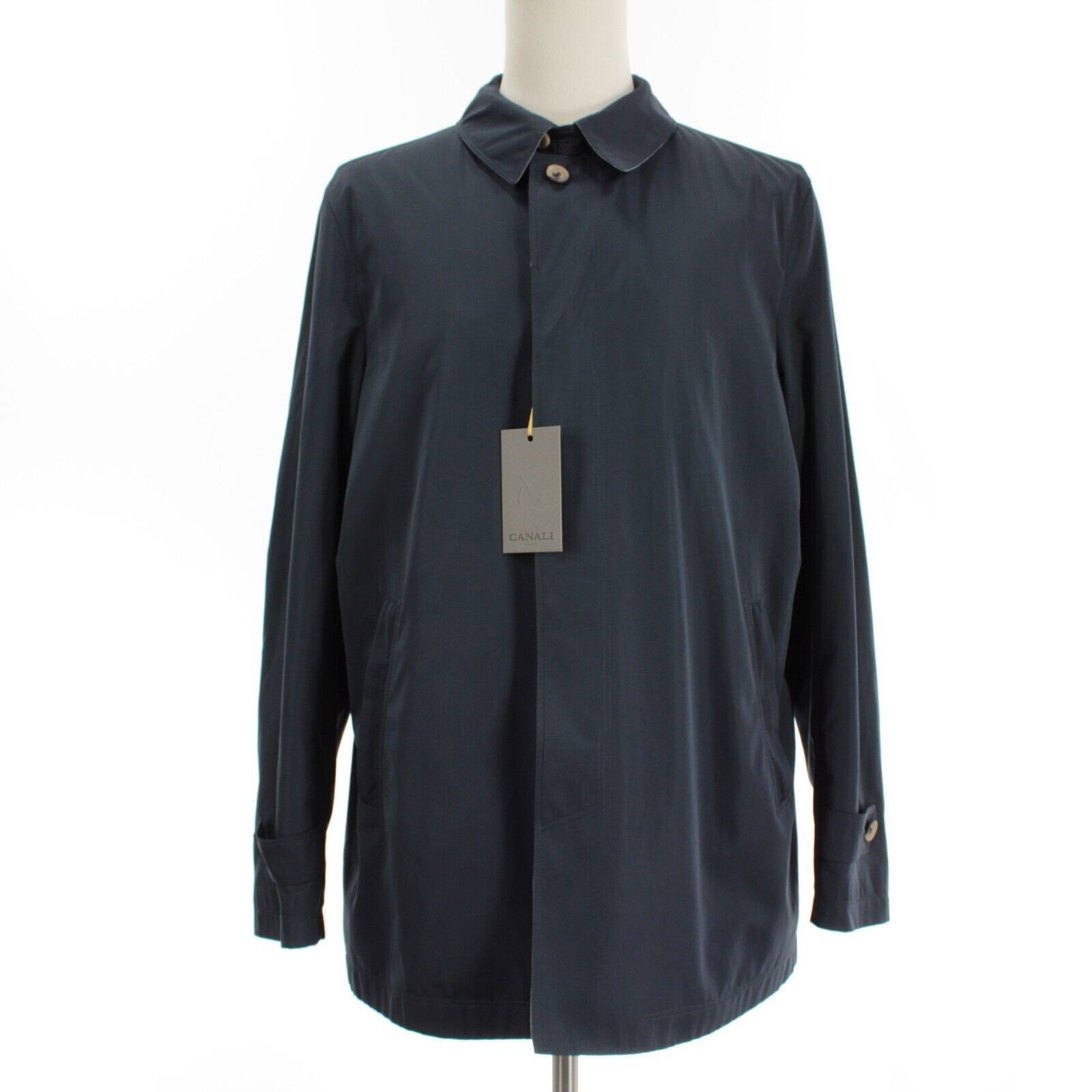 Canali Canali Coat Size L US In Blue Polyester Size US L / EU 52-54 / 3 - 1 Thumbnail