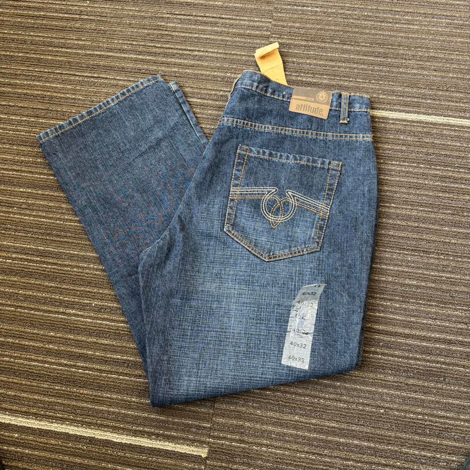Vintage Vintage 90s y2k baggy Attitude branded denim jeans Size US 40 / EU 56 - 1 Thumbnail