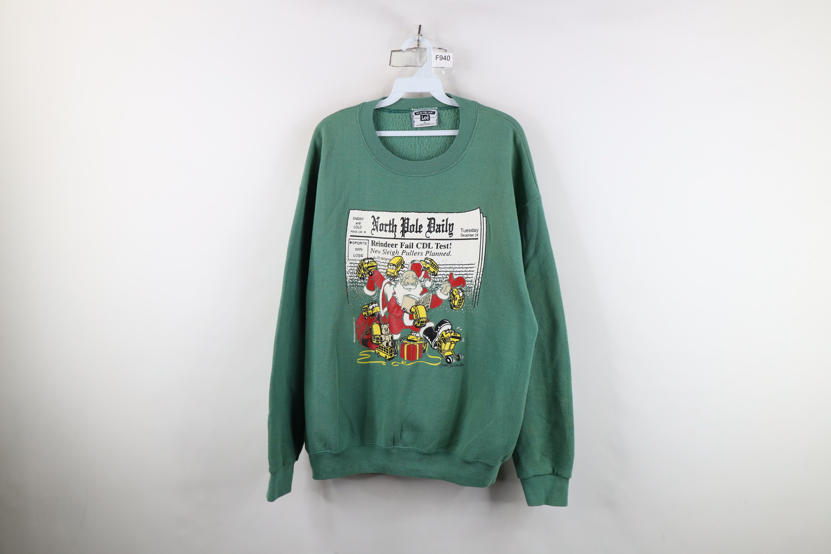 Vintage Vintage 90s Streetwear Santa Claus Bus Driver Sweatshirt USA Size US L / EU 52-54 / 3 - 1 Thumbnail