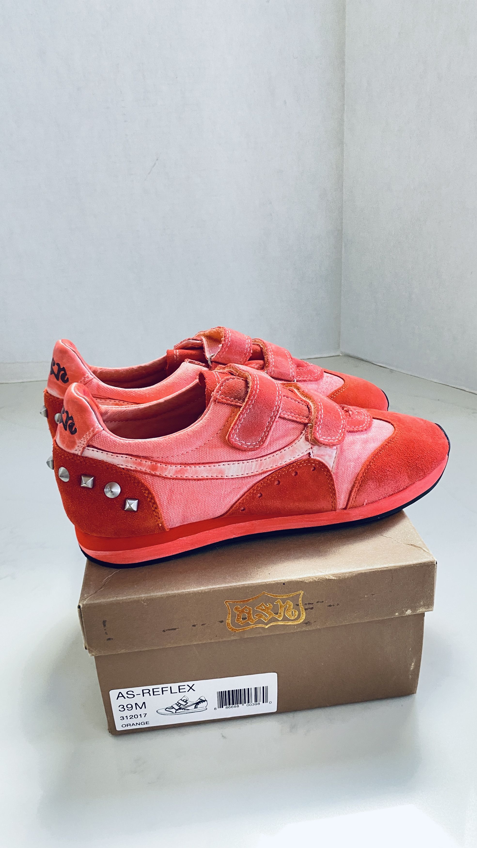 ASH Studded Suede Leather Velcro Sneakers