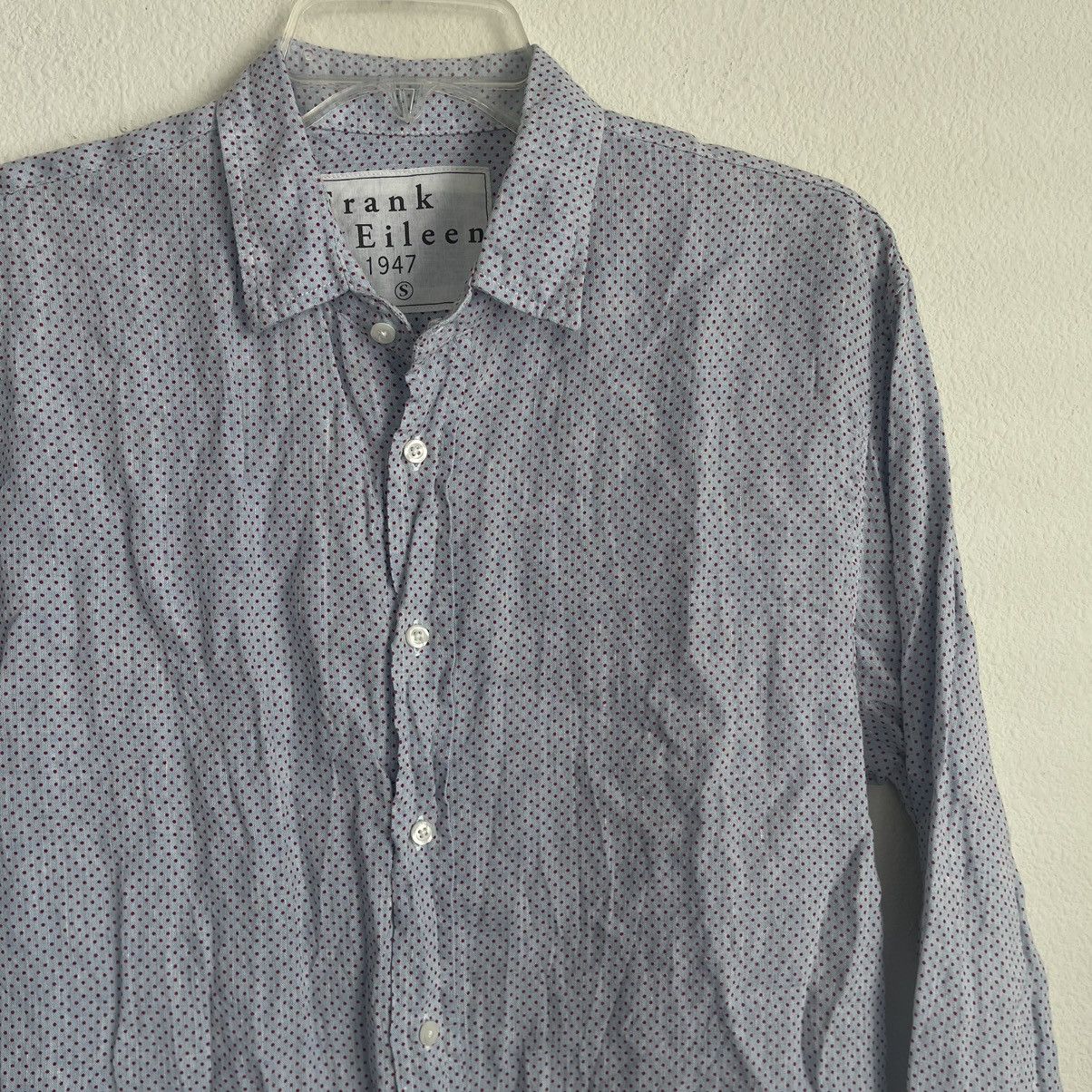 Frank & Eileen Button Down Linen Polka Dot Long Sleeve Shirt