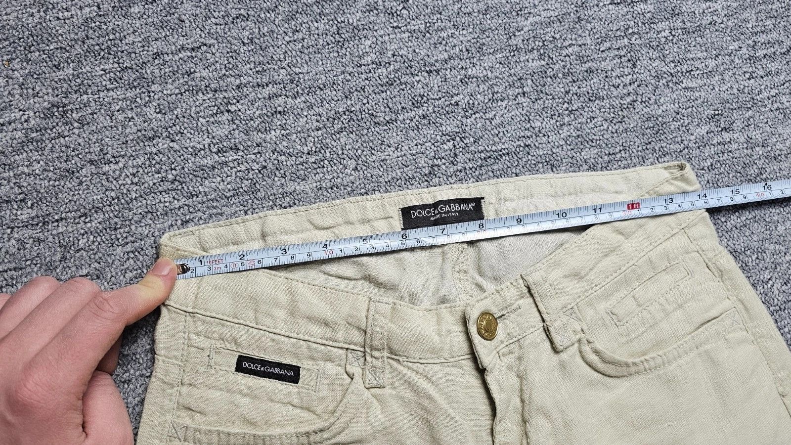 Dolce & Gabbana Dolce Gabbana Vintage Linen Pants Women W26 Beige Italy Size US 26 / EU 42 - 16 Thumbnail
