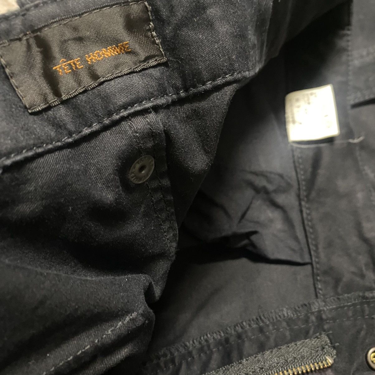 Tete Homme TETE HOMME Black Moleskin Bondage Cargo Pants Size US 32 / EU 48 - 19 Thumbnail