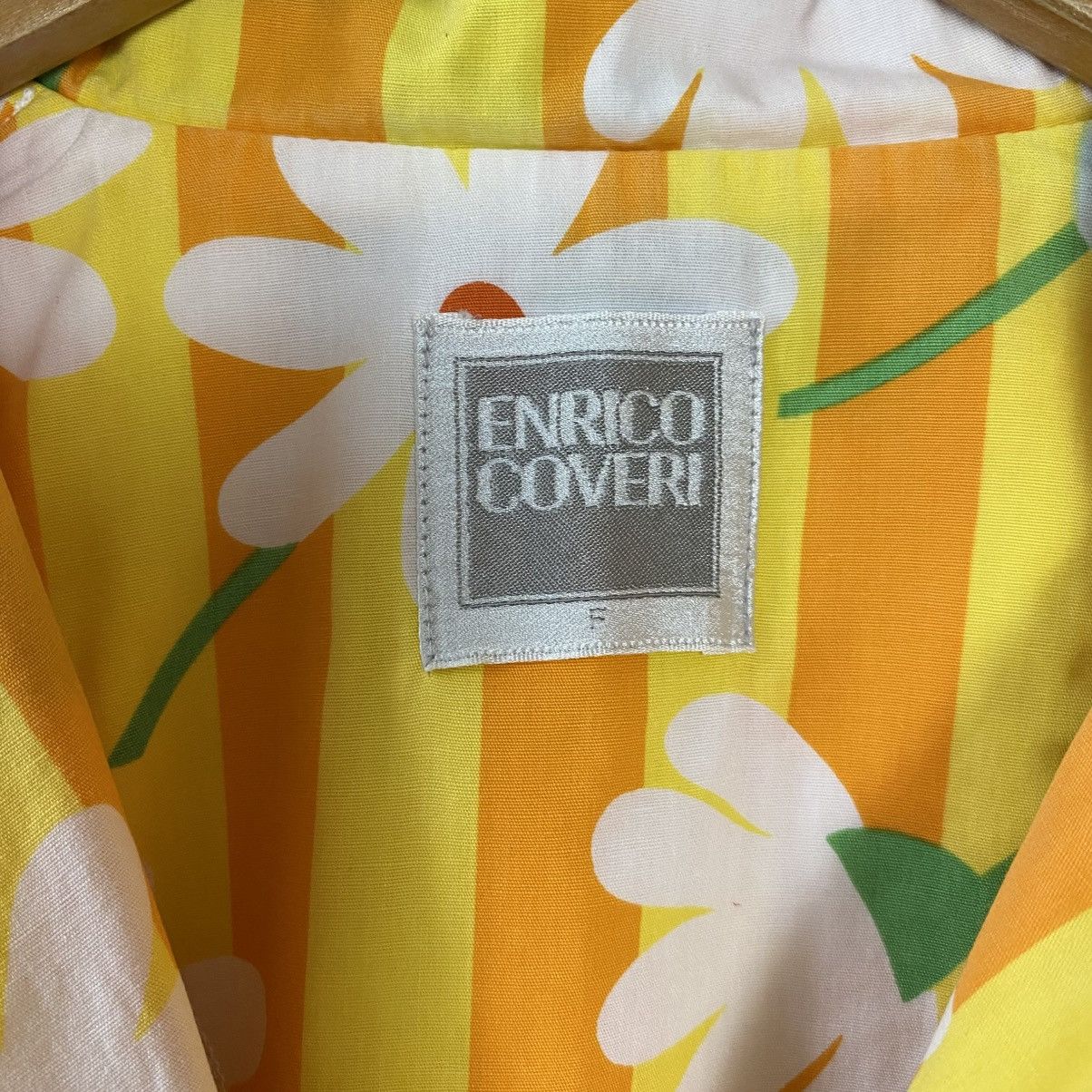 Enrico Coveri Enrico Coveri Yellow Daisy Stripe Pajama Shirt Size L / US 10 / IT 46 - 3 Thumbnail