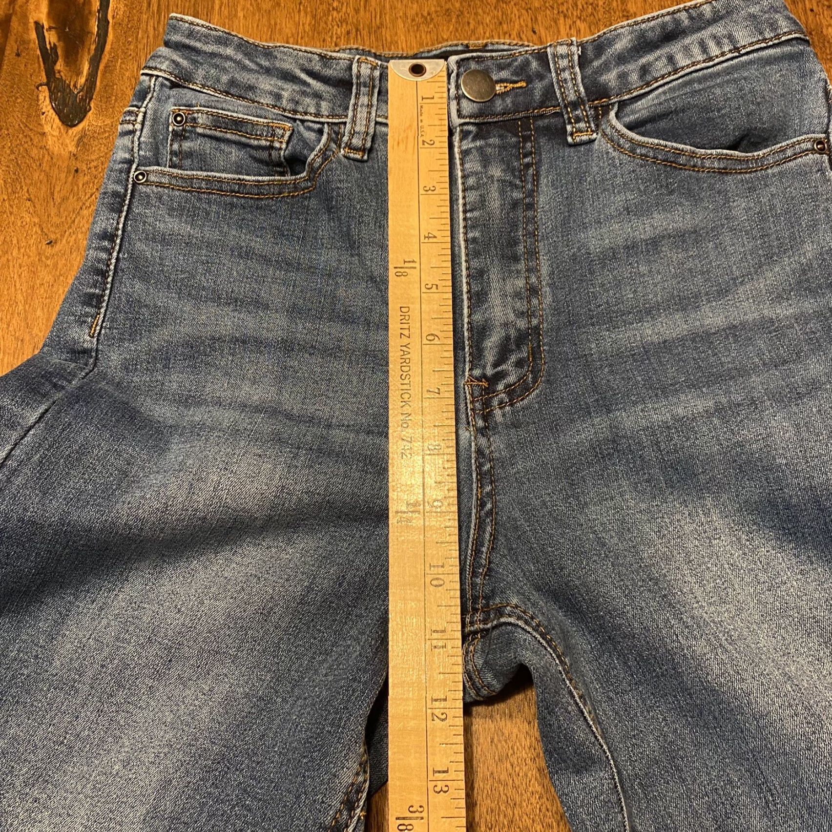 Vintage Long Tall Sally Jeans Womens 6 Tall Blue Denim High Rise Straight Stretch 25x32 Size 28" / US 6 / IT 42 - 6 Thumbnail