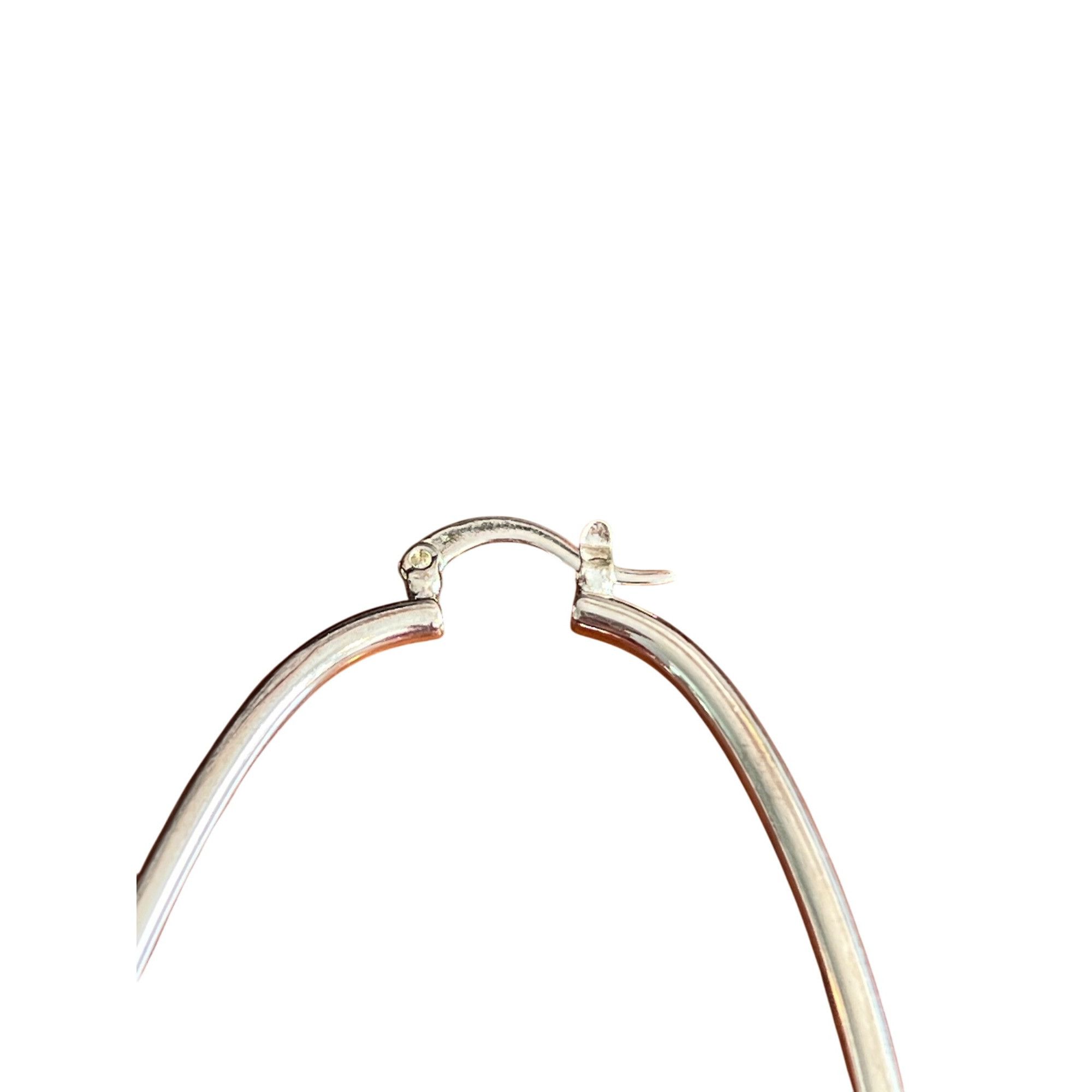 Other Vintage Silver Tone Long Teardrop Hoop Earrings Tight Clasp Size ONE SIZE - 2 Thumbnail
