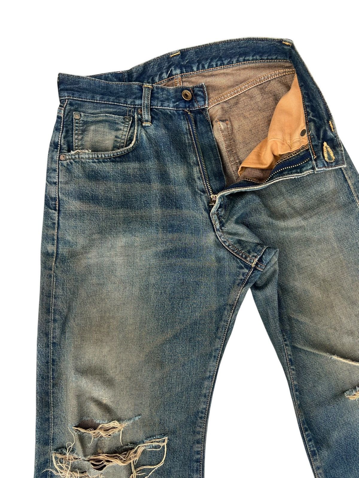 Edwin Vintage Y2K 2000s Edwin Aging Dirty Mud Denim Selvedge Jeans Size US 29 - 5 Thumbnail