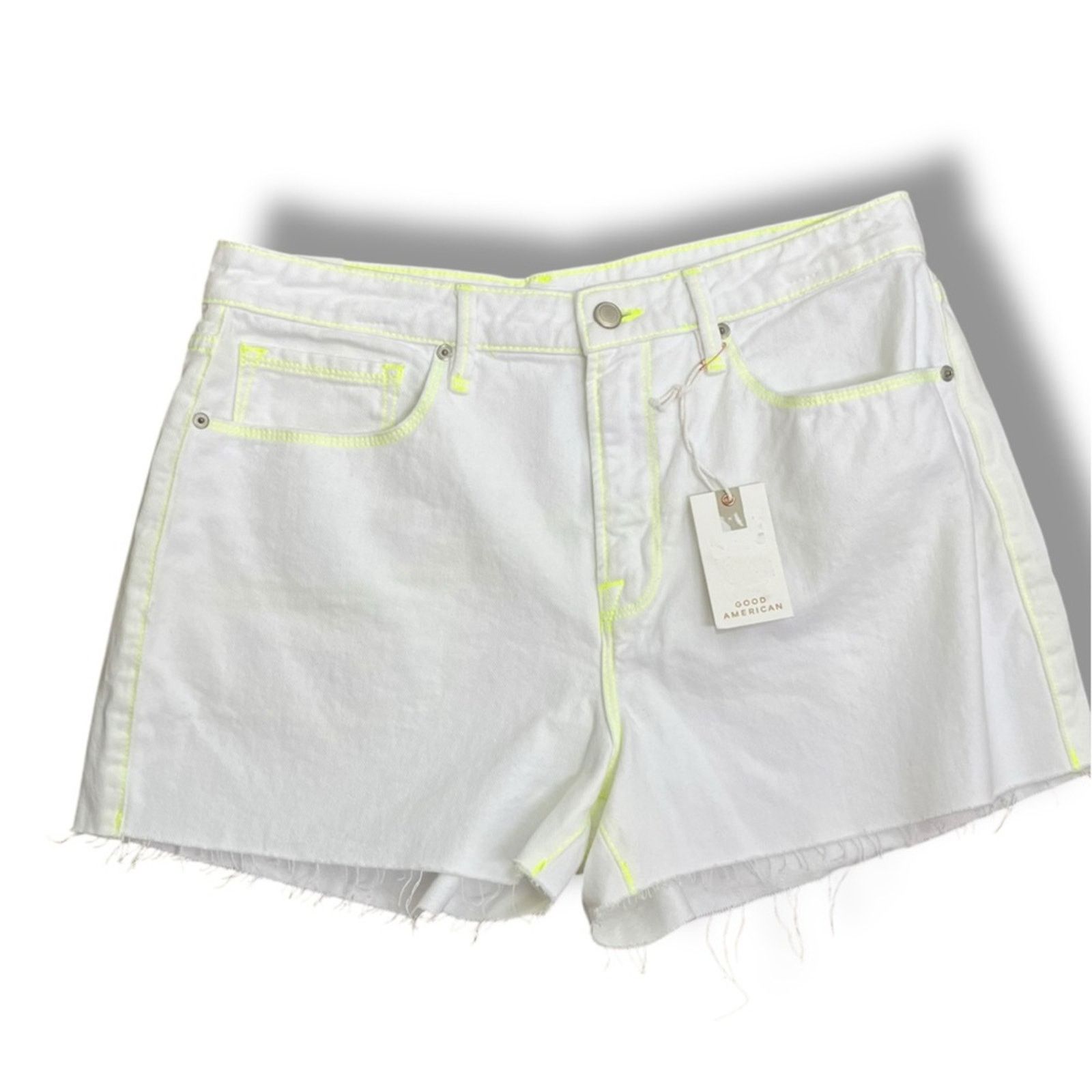 Good American Good American high waisted denim cutoff shorts NEW Size 32" / US 10 / IT 46 - 2 Thumbnail