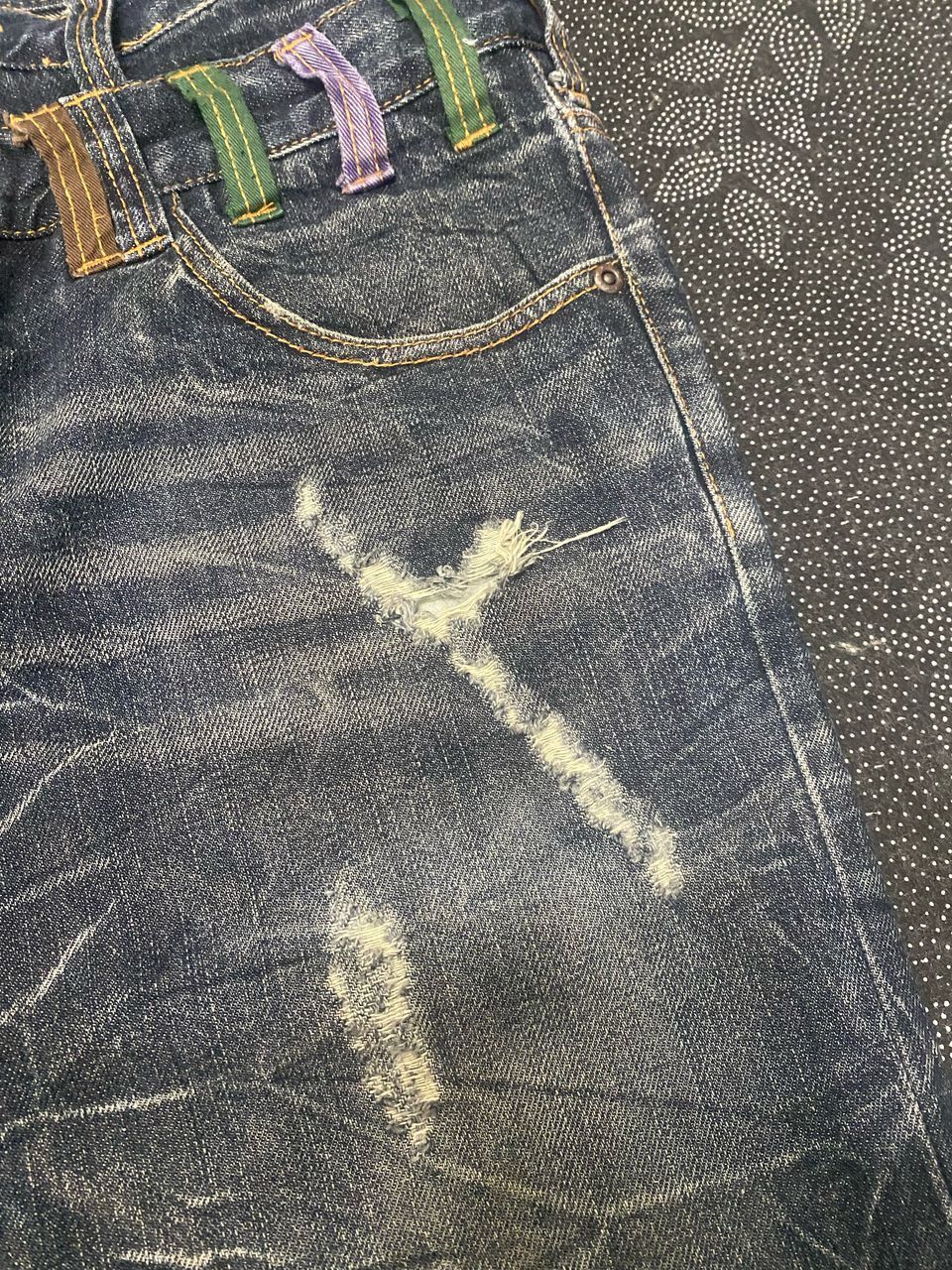 If Six Was Nine 💥 DELETE💥 Vintage Nylaus Double Waist Distressed Denim Size US 32 / EU 48 - 9 Thumbnail