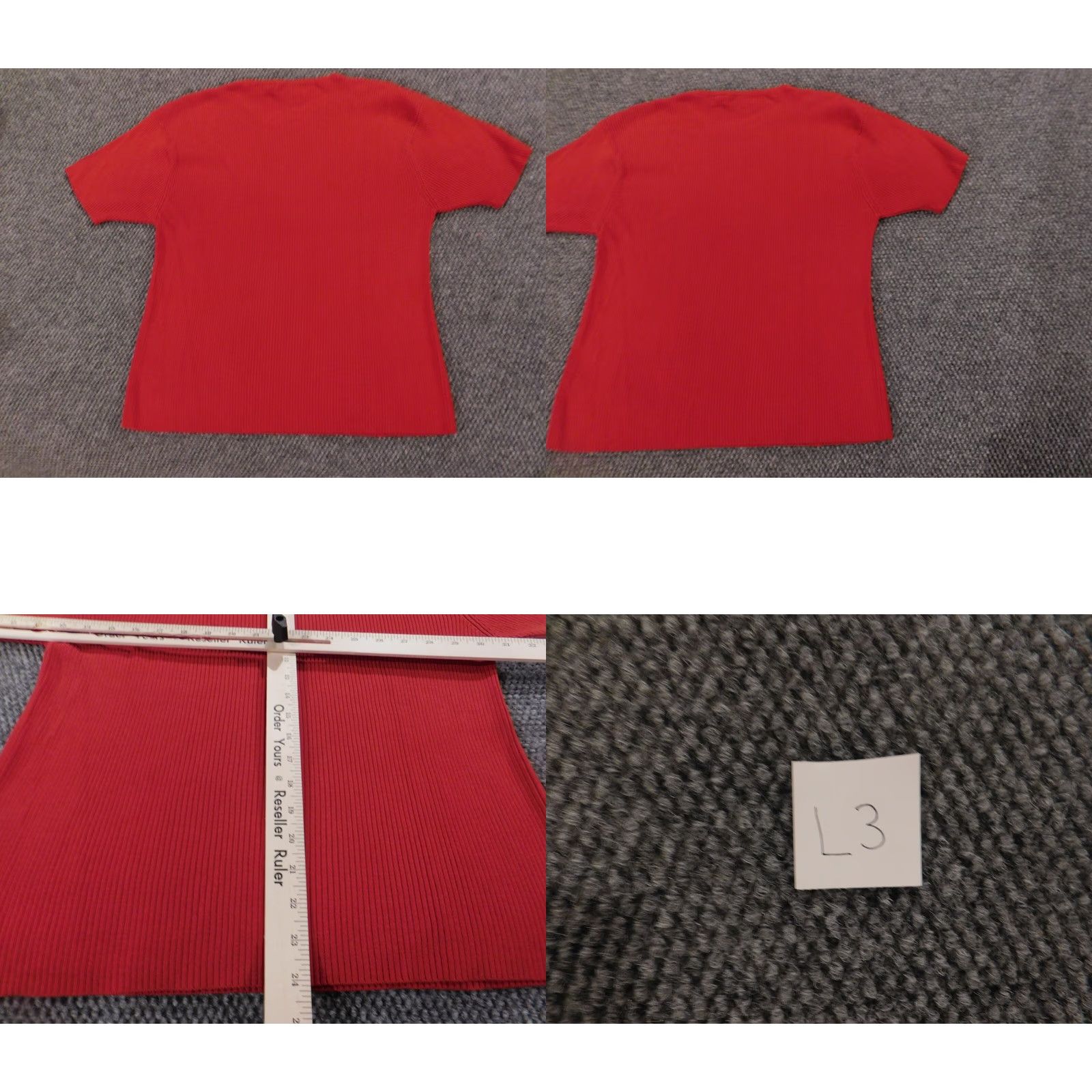Vintage Dressbarn Blouse Shirt Womens 1X plus Red Stretch pullover Crew Neck 3/4 Sleeve Casual Solid Acrylic Cotton Rayon Ruffle Basic Regular Size M / US 6-8 / IT 42-44 - 8 Thumbnail