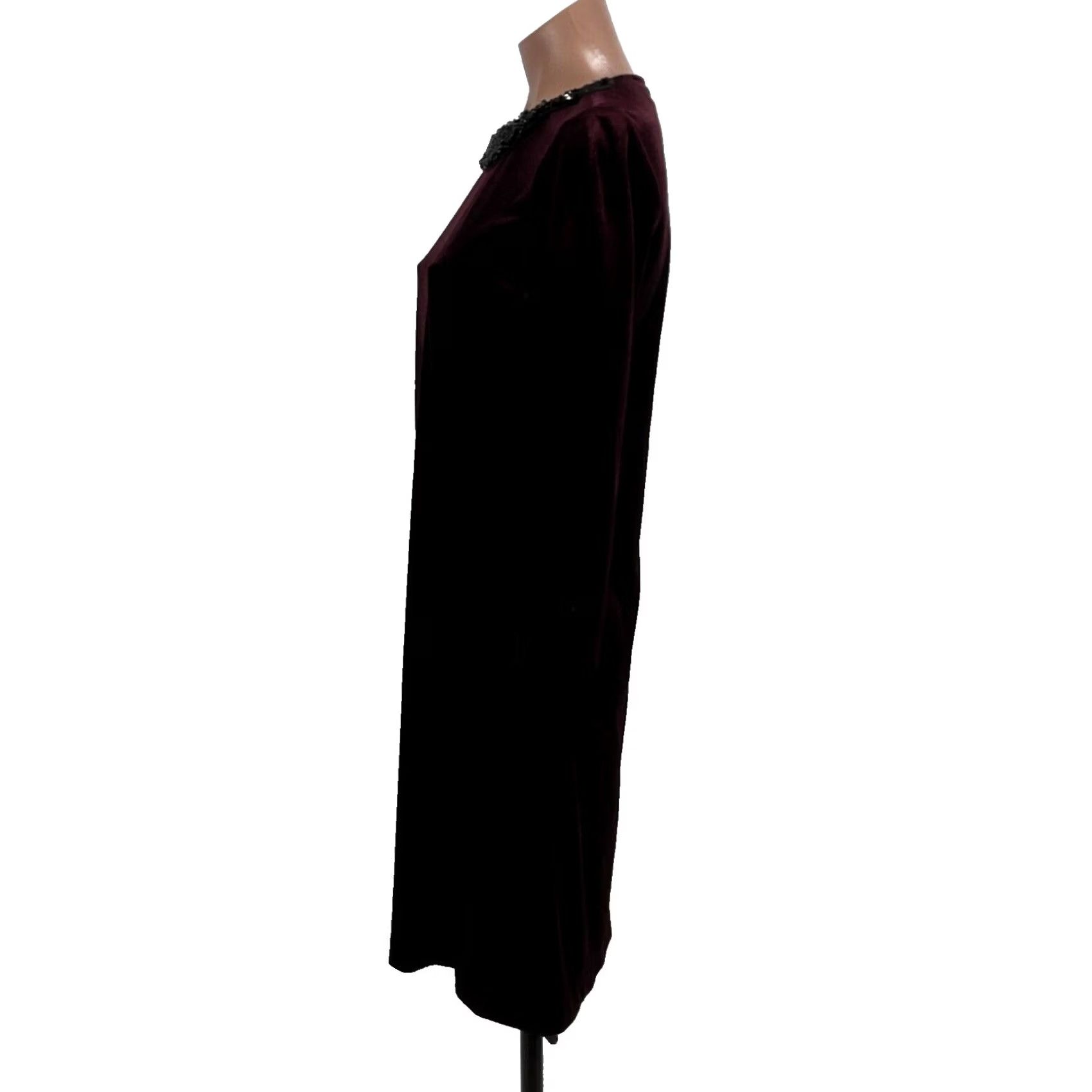 Betsey Johnson VINTAGE Betsey Johnson Dress 4 Purple Velvet Beaded Cocktail Whimsigoth Fairy Dress Short 90s Gothic Retro City Bohemian Fashion Women Size S / US 4 / IT 40 - 6 Thumbnail