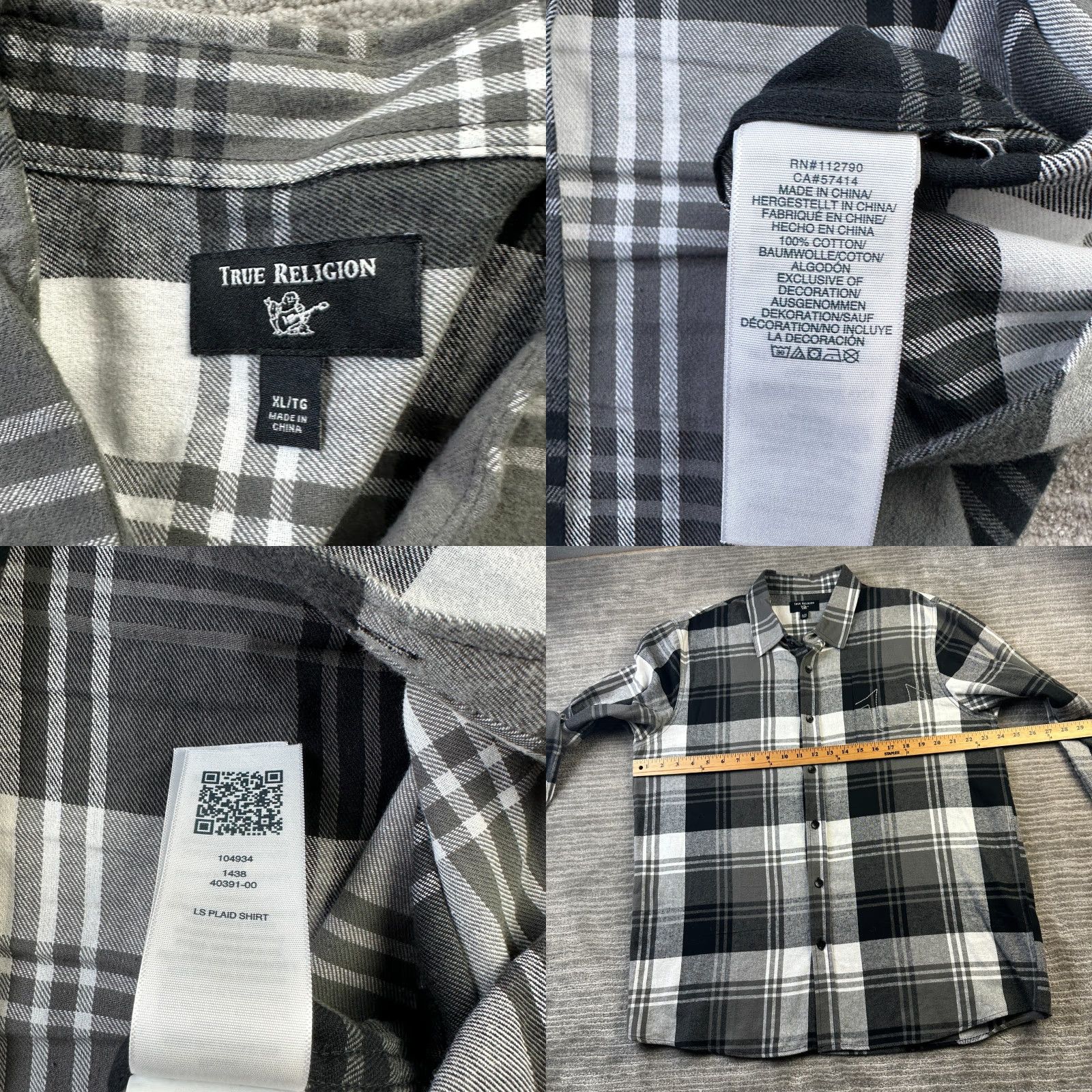 True Religion VINTAGE True Religion Shirt Mens XL Gray Flannel T Pocket Size US XL / EU 56 / 4 - 8 Thumbnail